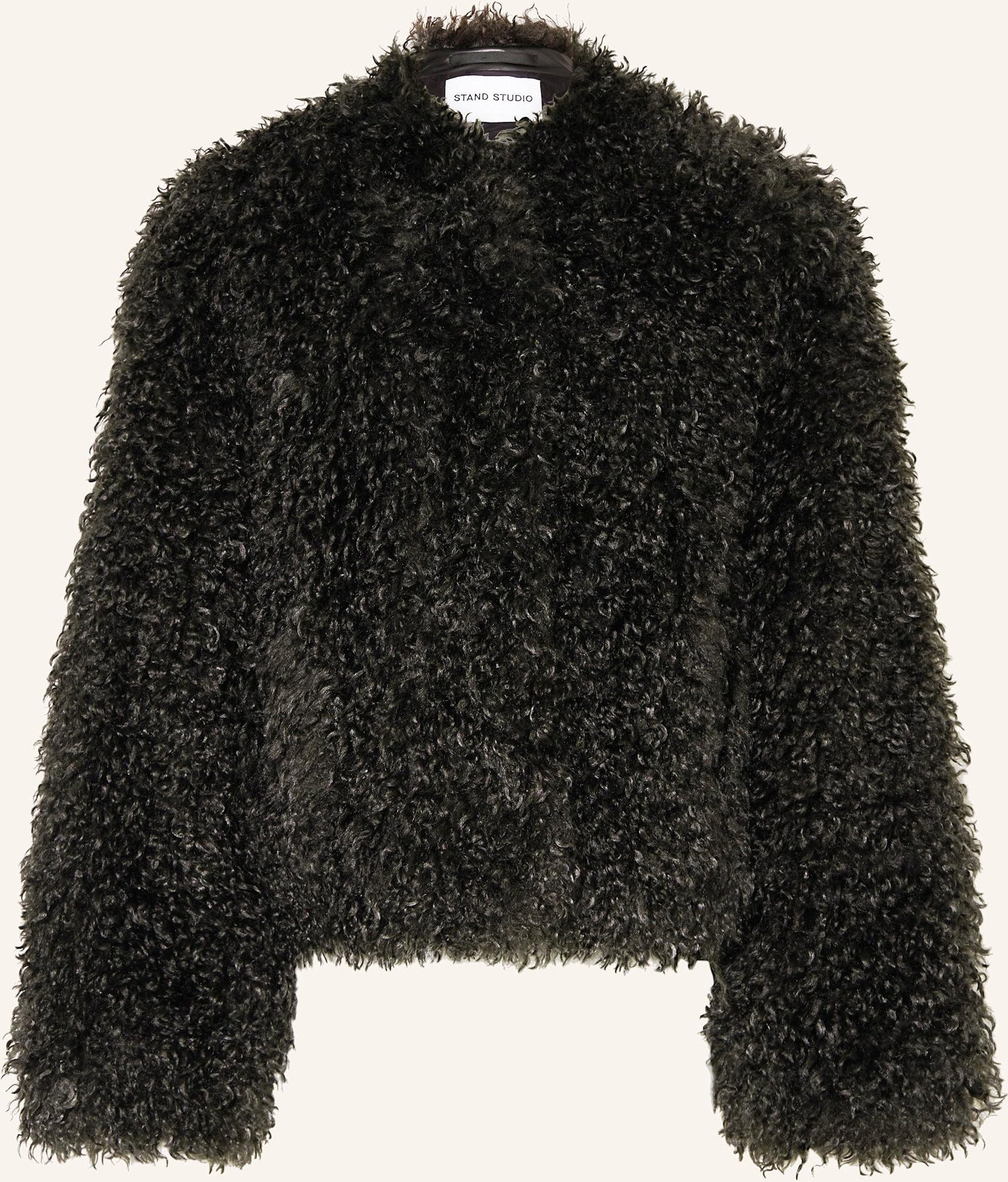 Stand Studio Teddyfell-Jacke Charlotte grau