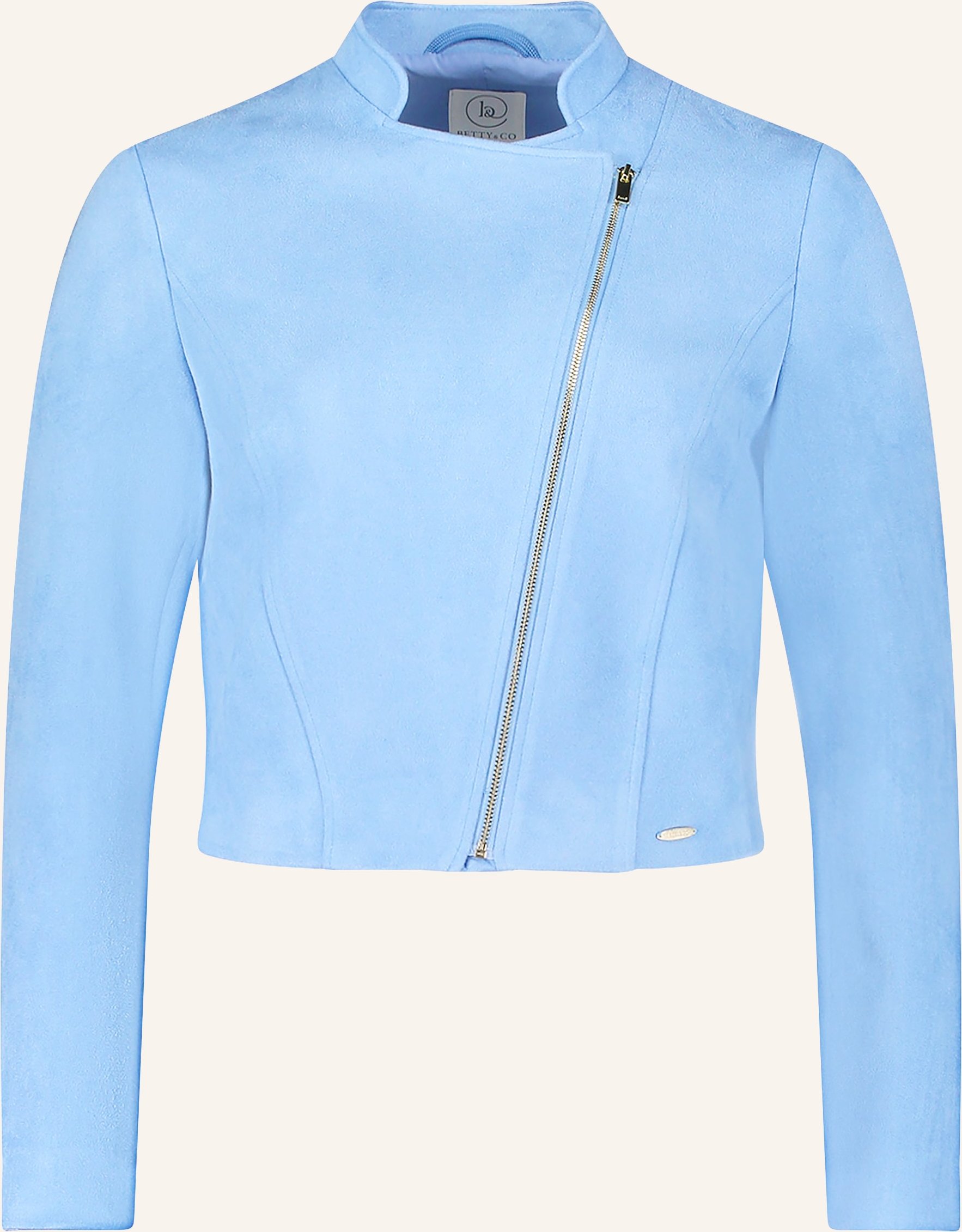 Betty&Co Cropped-Jacke In Lederoptik blau