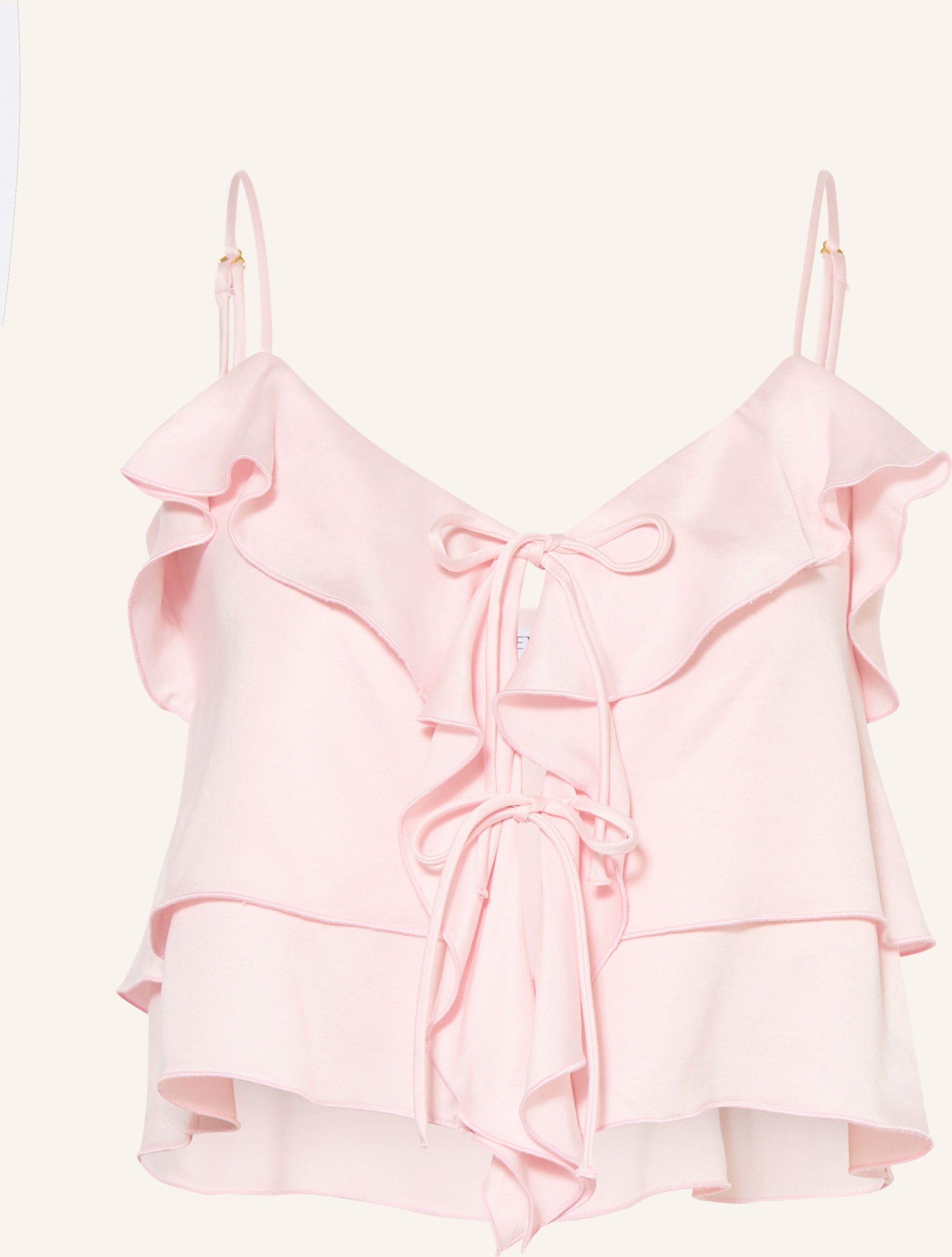 Ninety-9 Cropped-Top Romantic Mit Volants rosa