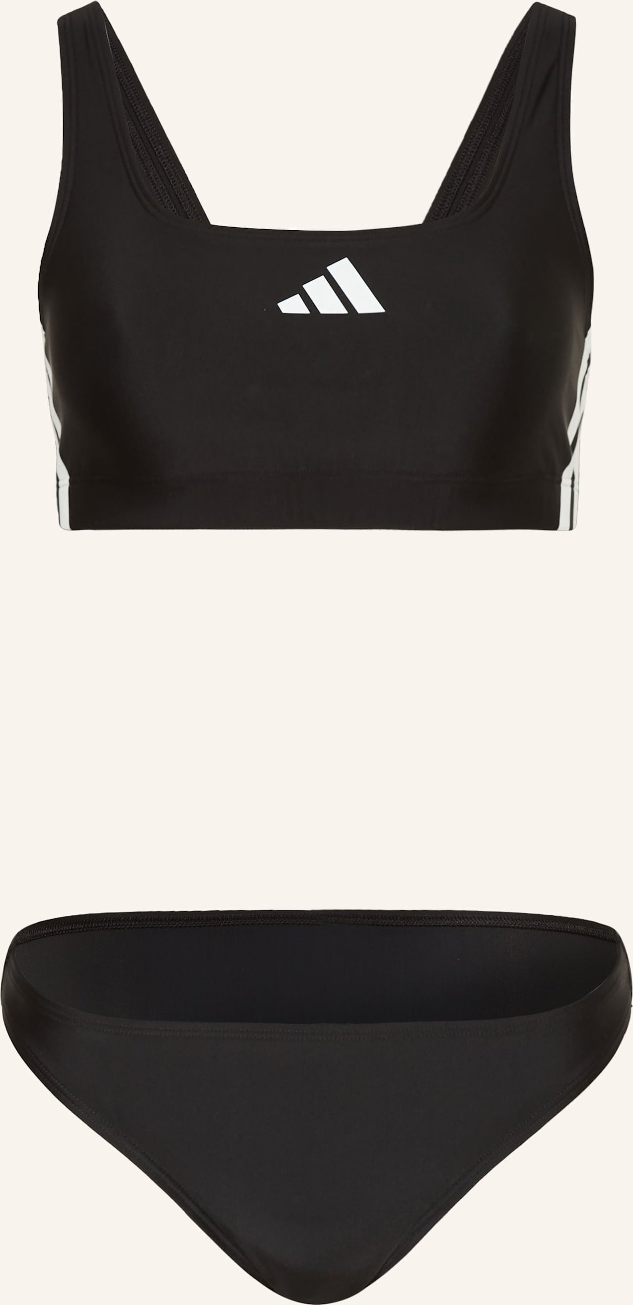 Thumbnail - Adidas Bustier-Bikini 3-Streifen schwarz