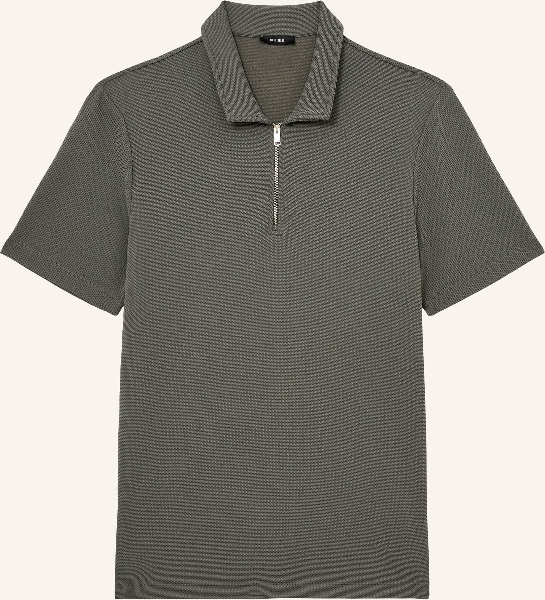 Reiss Strick-Poloshirt Forno gruen