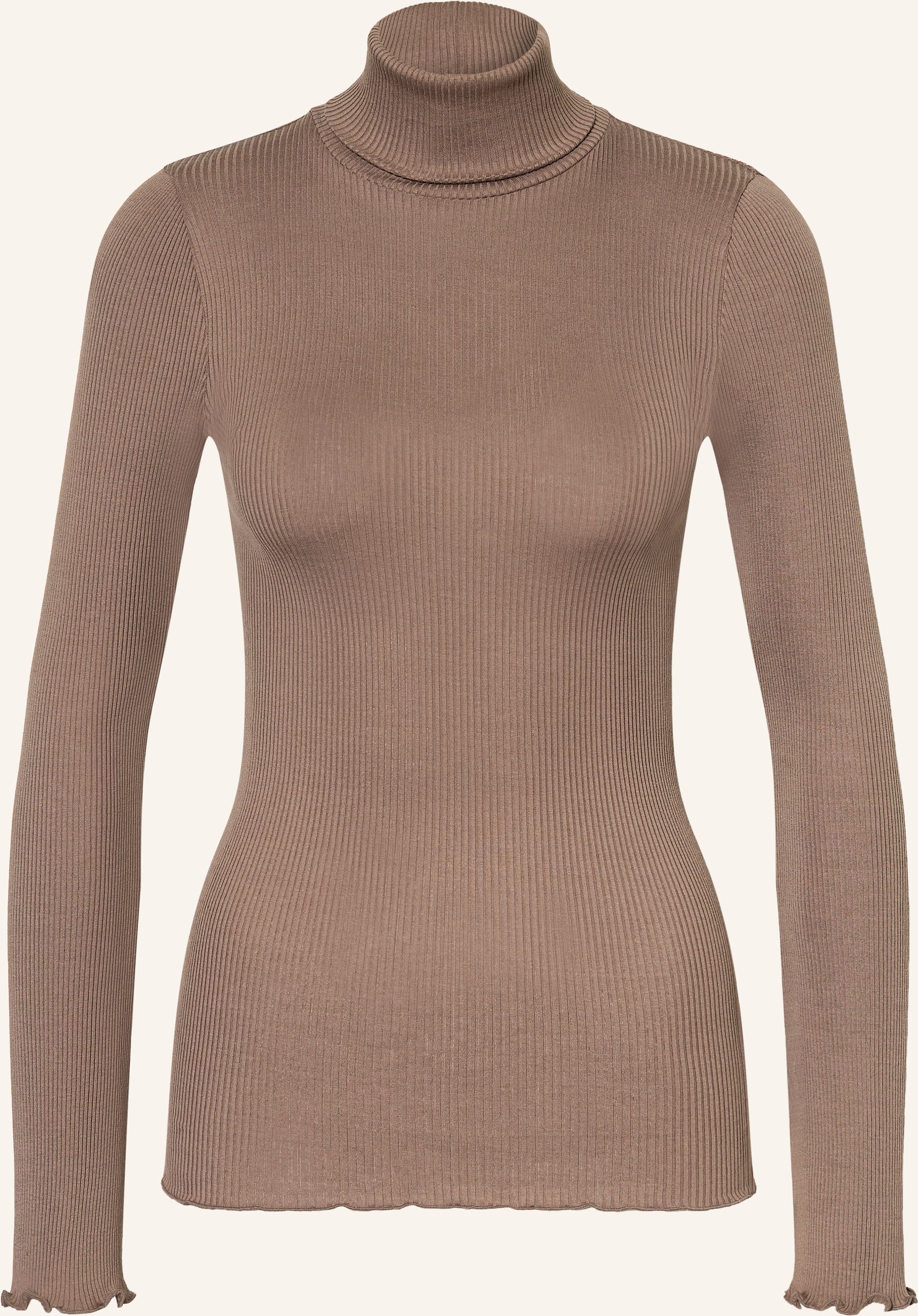 Rosemunde Rollkragenshirt Babette Aus Seide beige