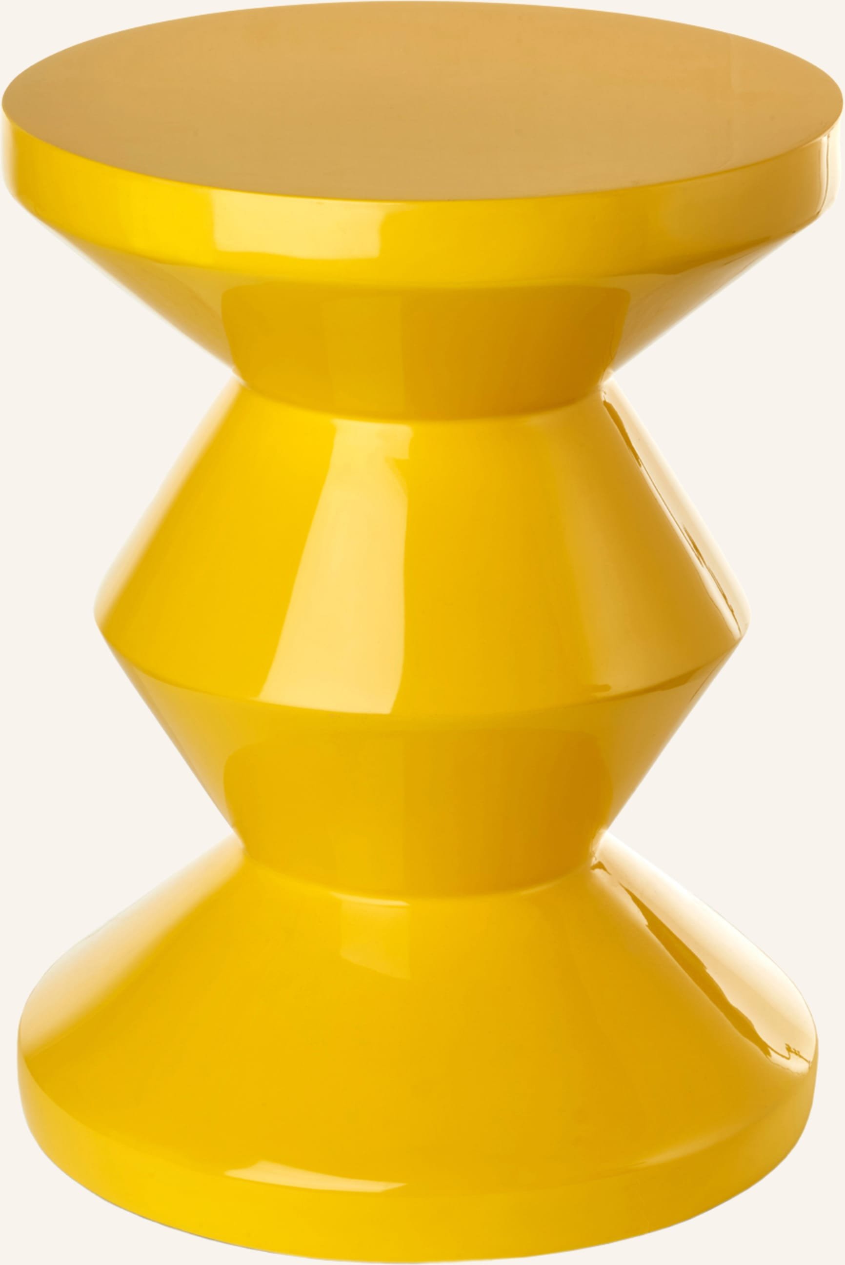 Polspotten Hocker Zig Zag gelb