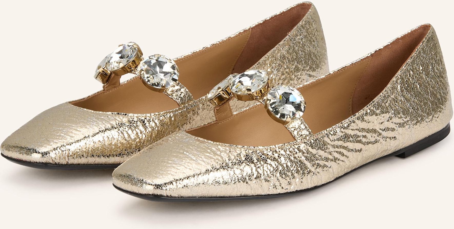 Thumbnail - Prosperine Mary-Jane-Ballerinas Mit Schmucksteinen gold
