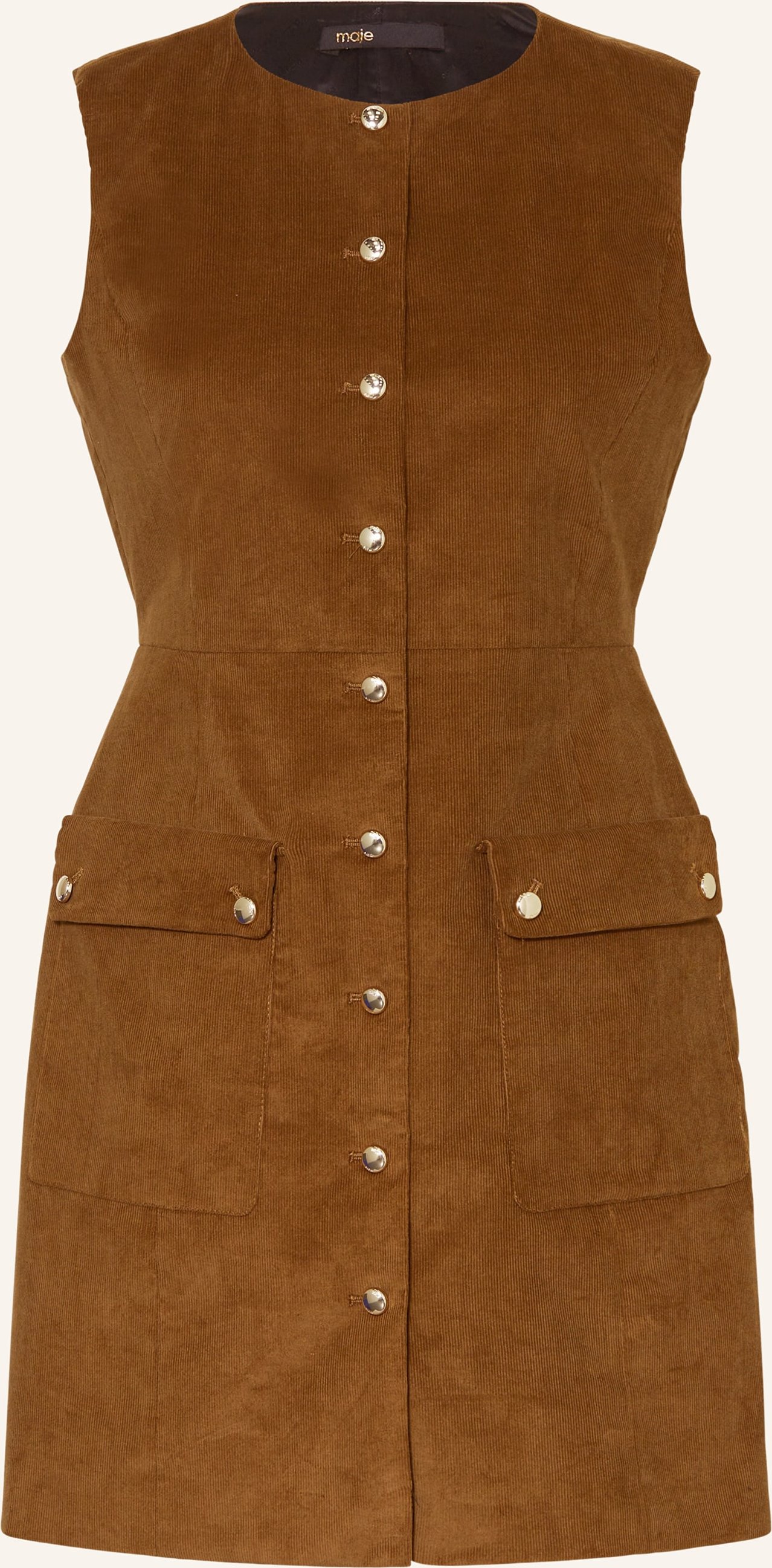 Maje Cordkleid beige