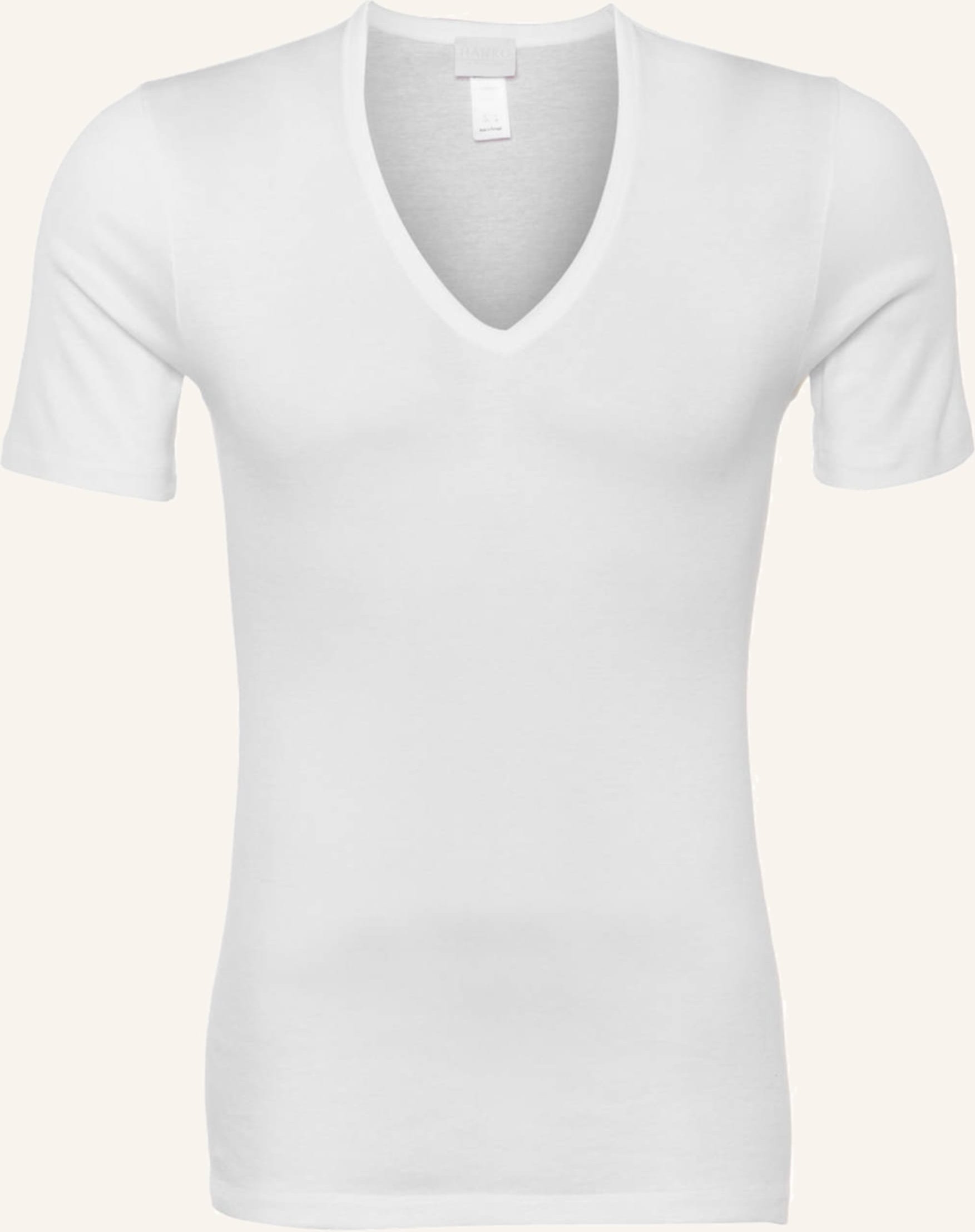 Hanro V-Shirt Cotton Pure weiss