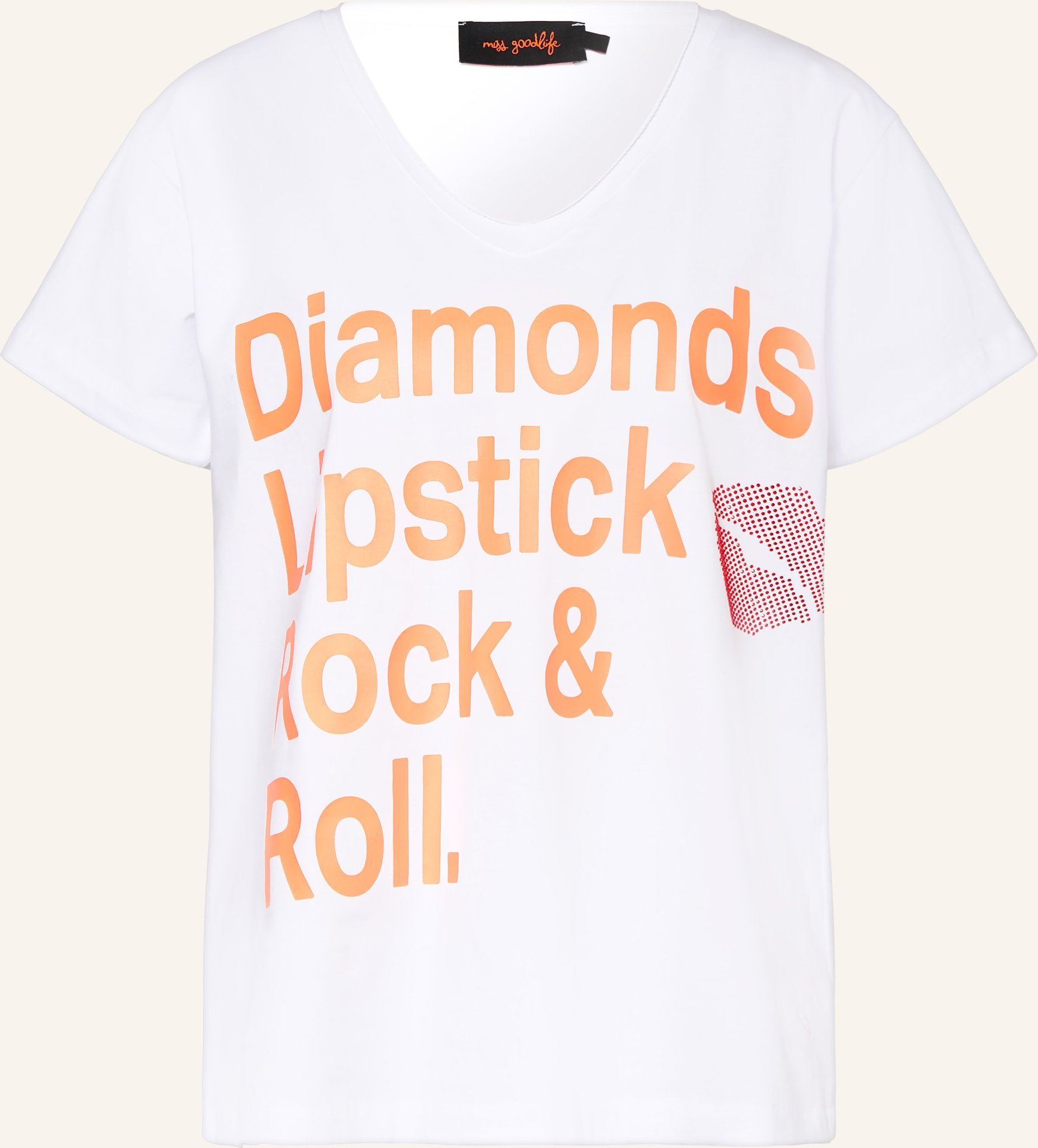 Miss Goodlife T-Shirt Mit Schmucksteinen weiss