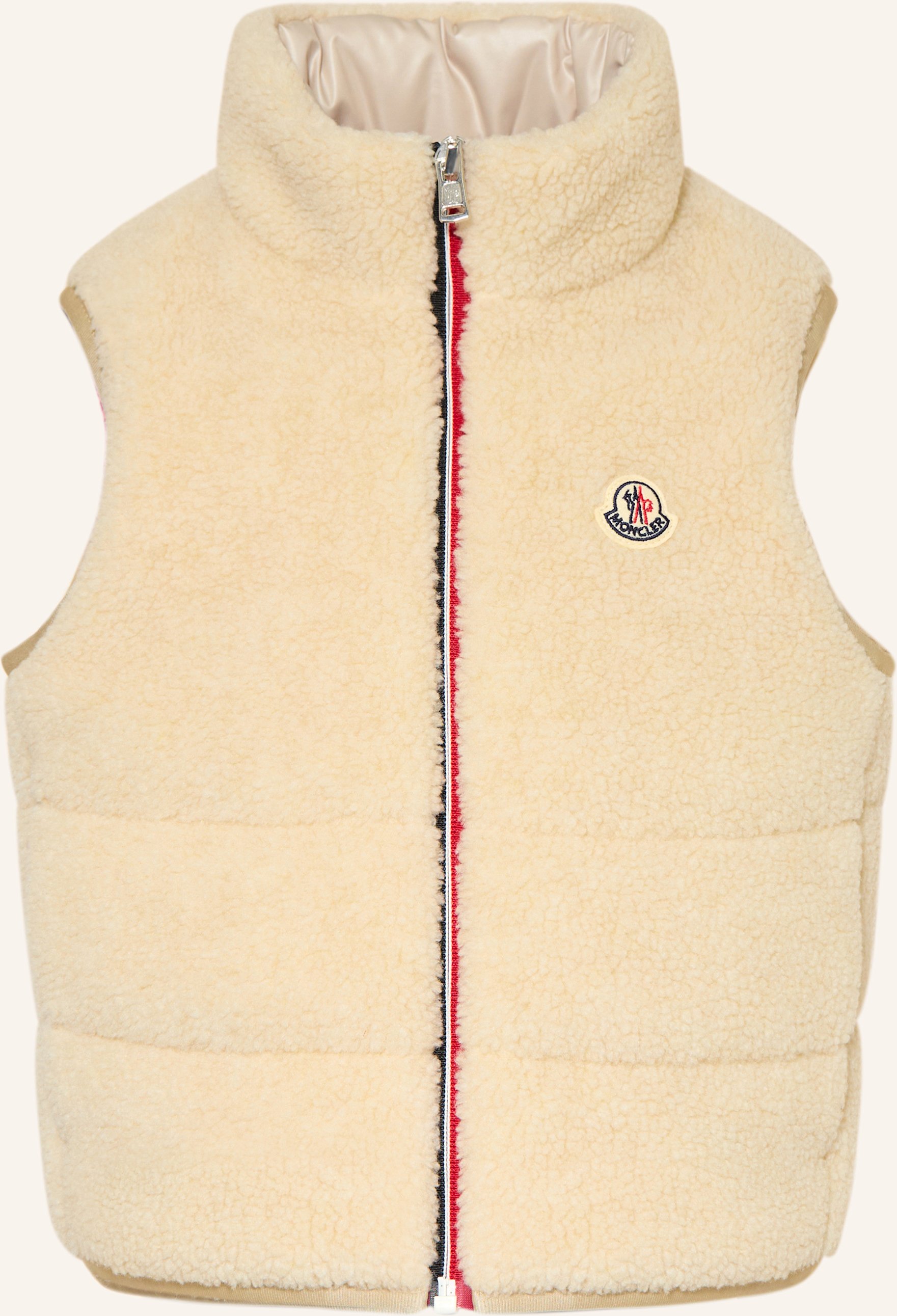 Thumbnail - Moncler Enfant Teddyfell-Weste Orin beige