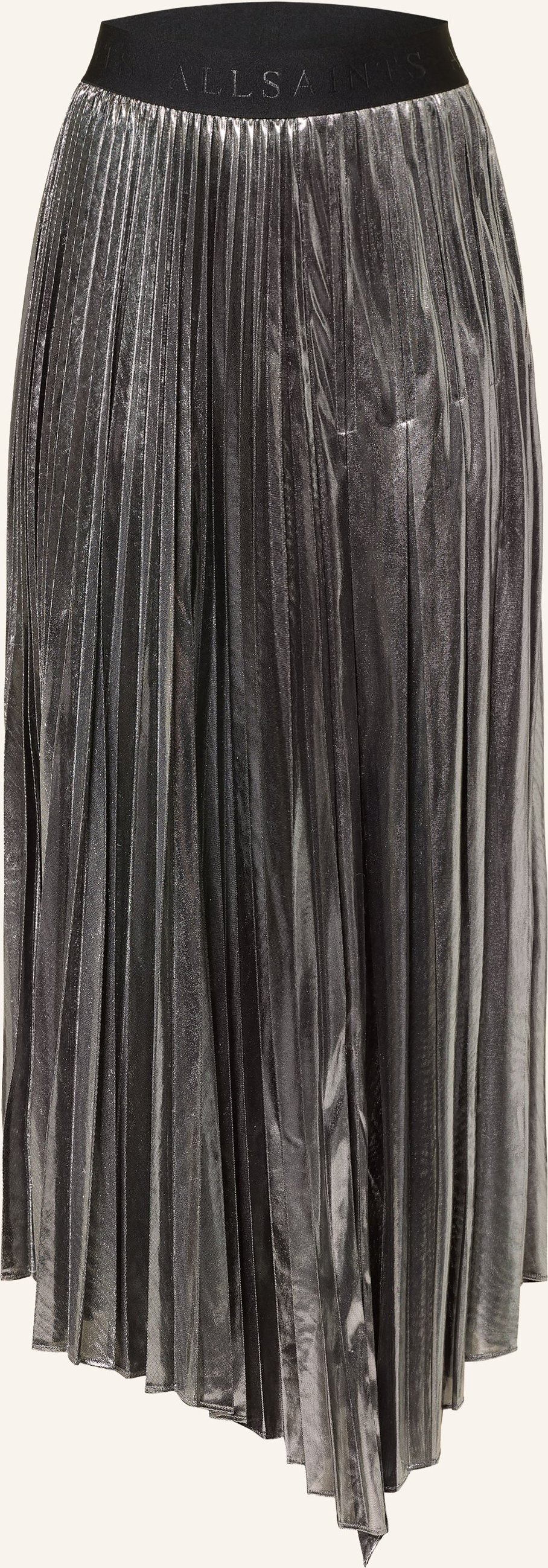 Allsaints Plisseerock Jax silber