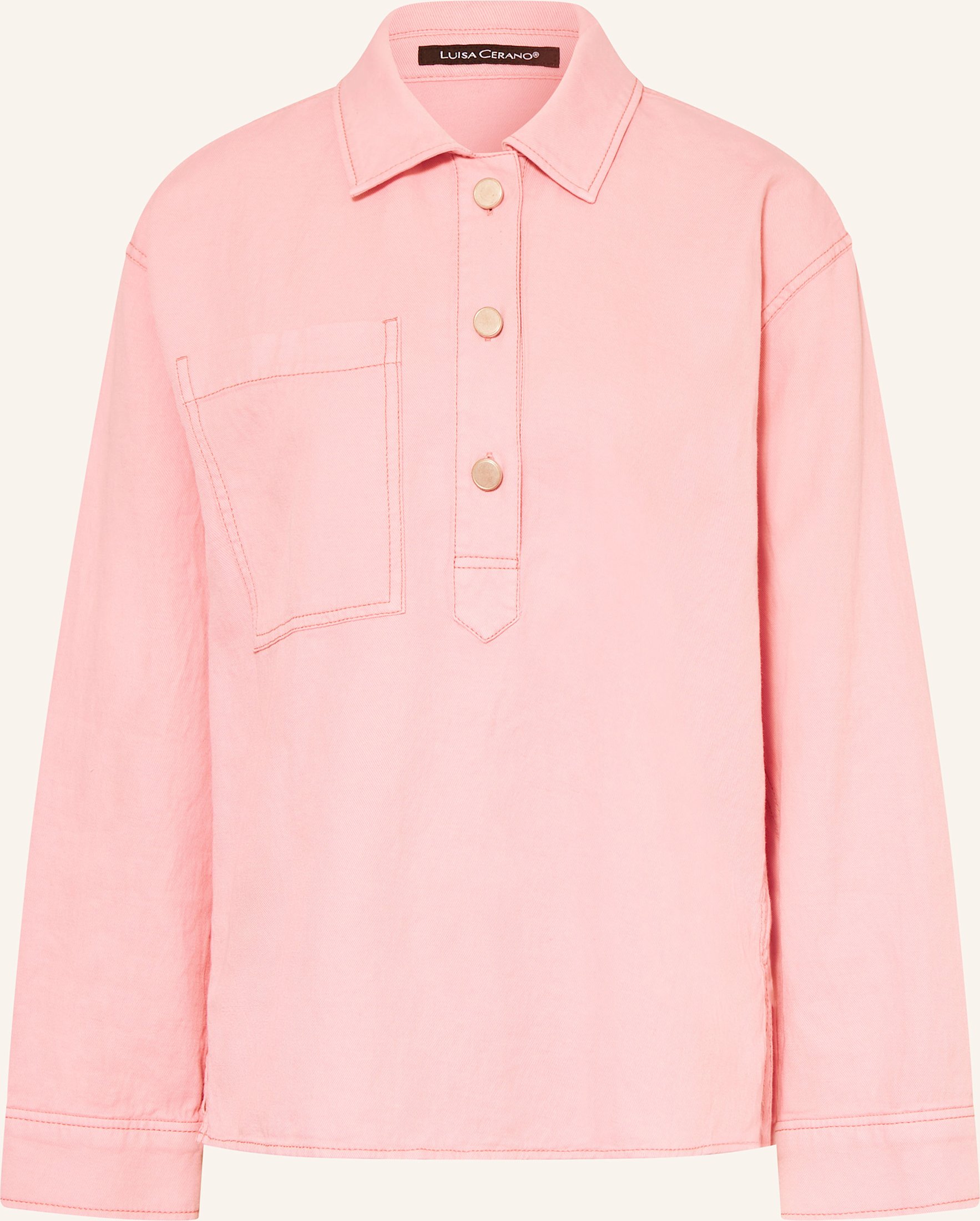 Luisa Cerano Jeans-Overshirt Mit Leinen rosa