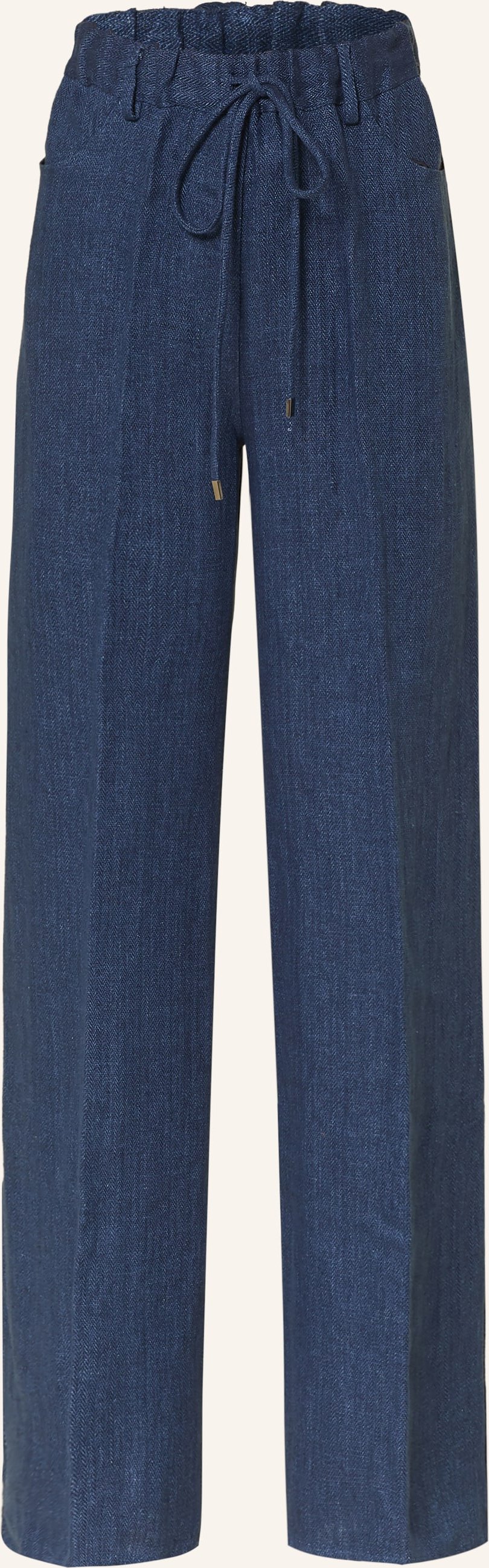 Antonelli Firenze Marlenehose Aus Leinen blau