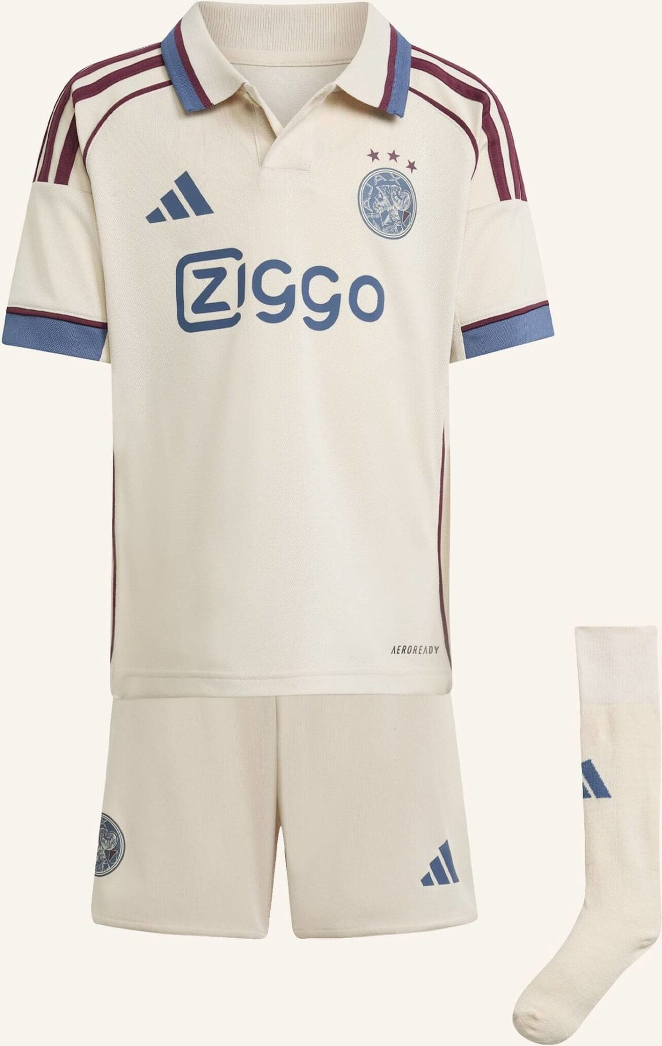 Thumbnail - Adidas Ajax 25/26 Kids Mini-Ausweichausrüstung Kinder beige