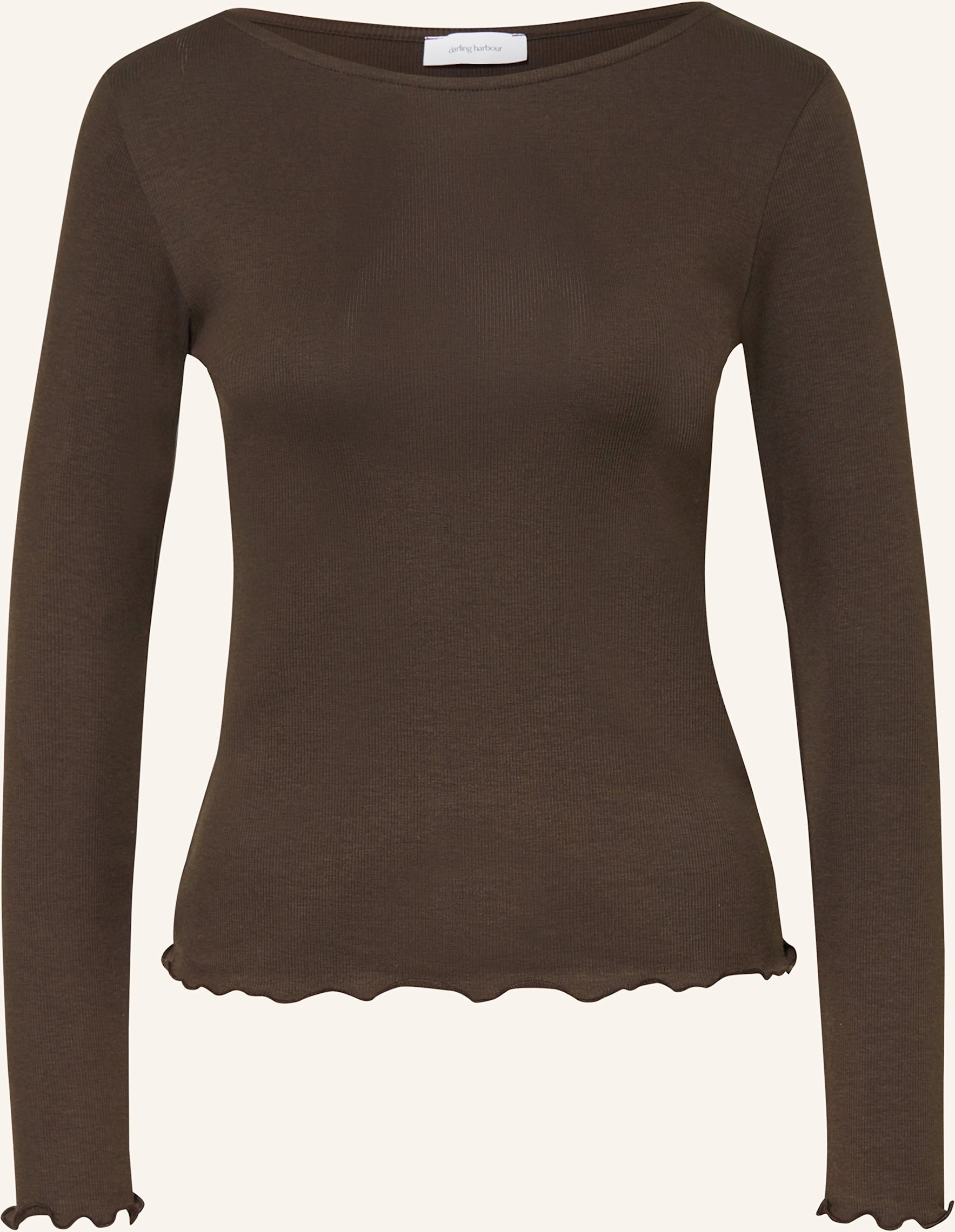 Darling Harbour Longsleeve Mit Rüschen braun