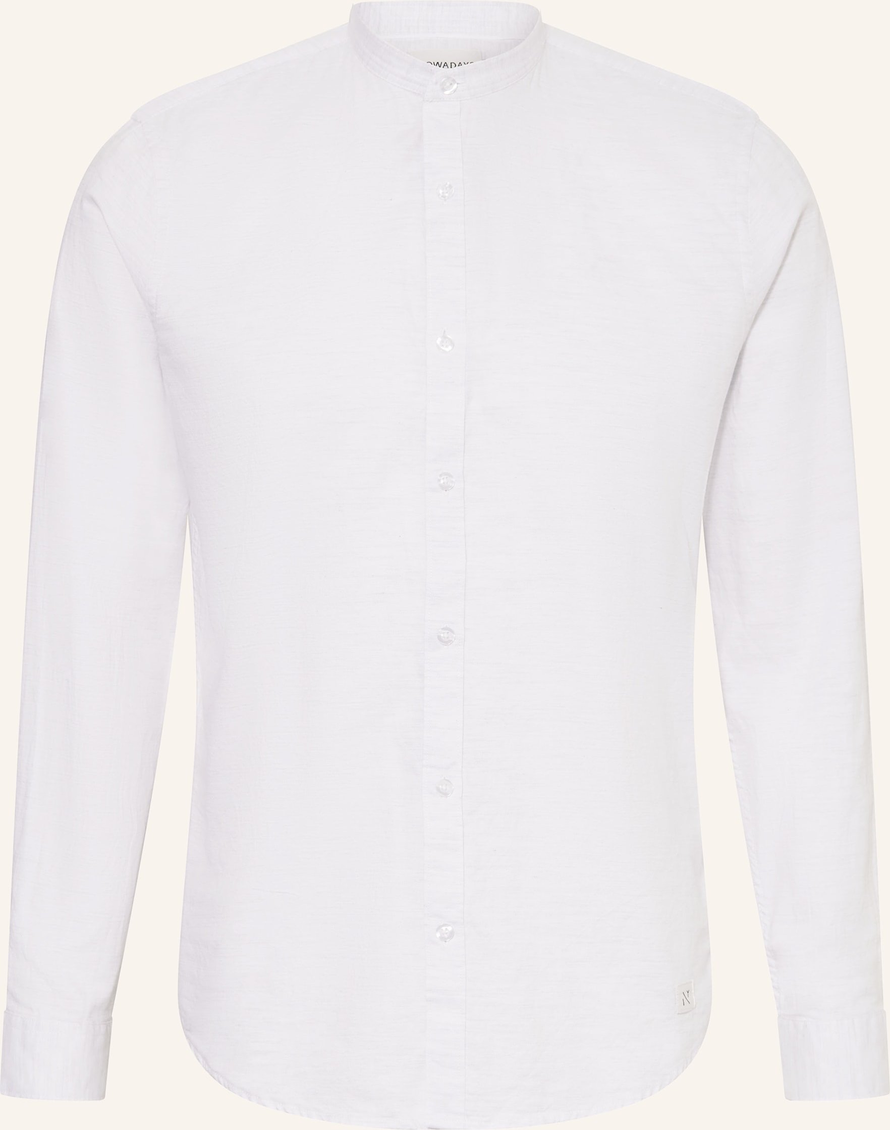 Nowadays Hemd Regular Fit Mit Stehkragen weiss