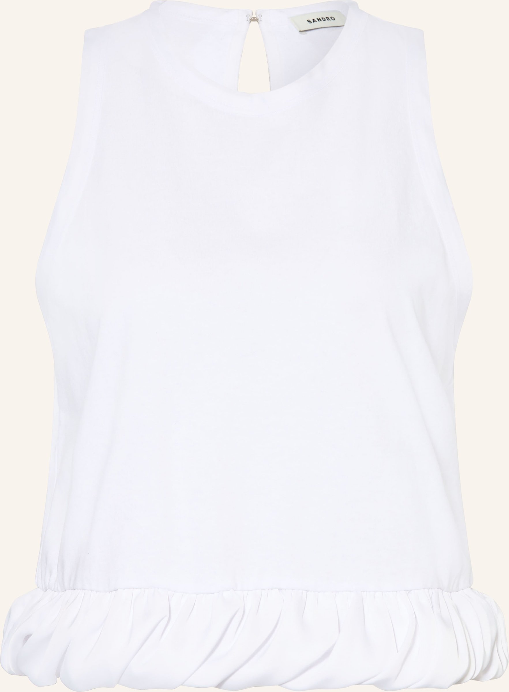 Sandro Top Im Materialmix Mit Schluppe weiss