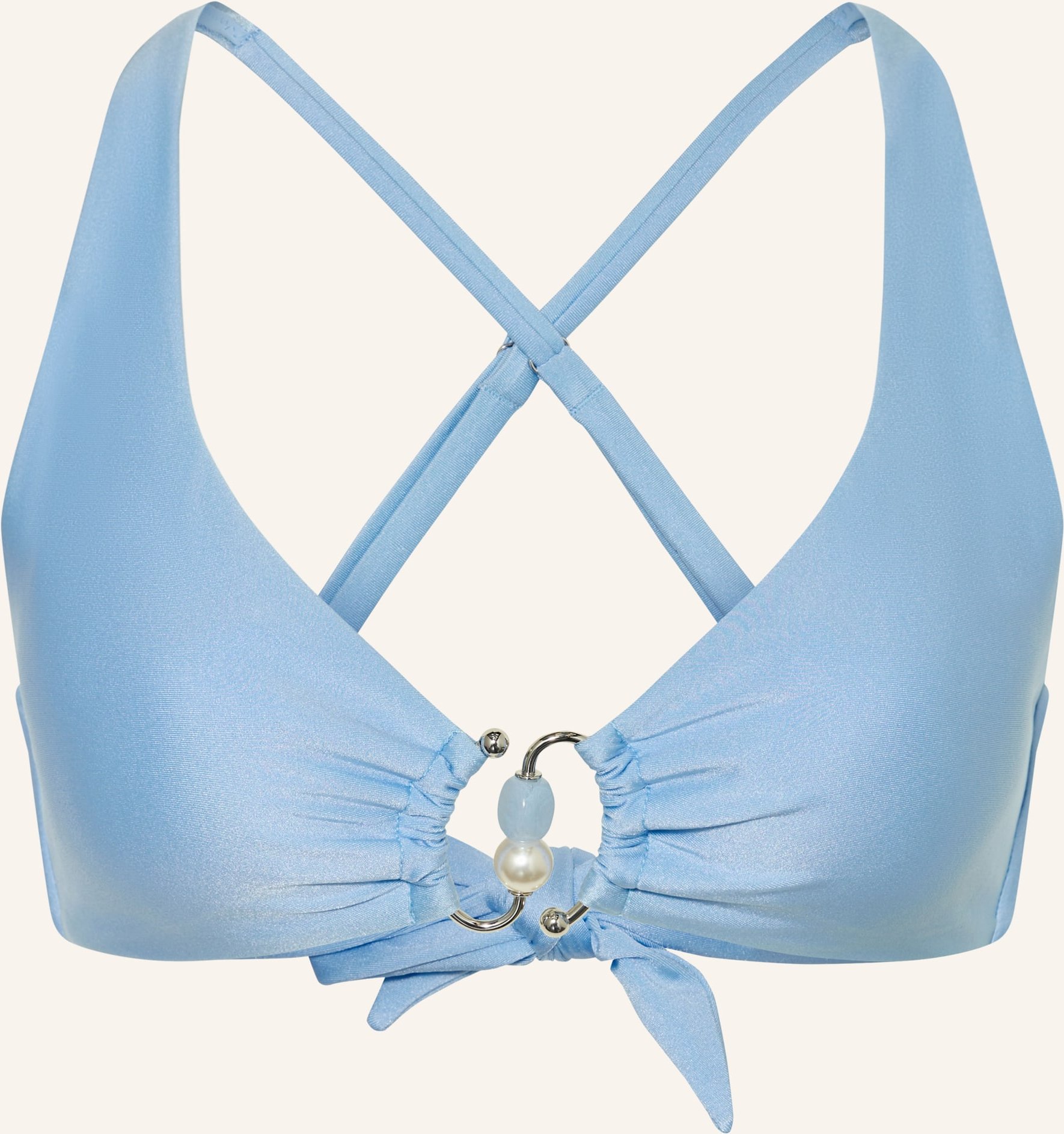 Seafolly Bralette-Bikini-Top Palermo Mit Schmuckperlen blau