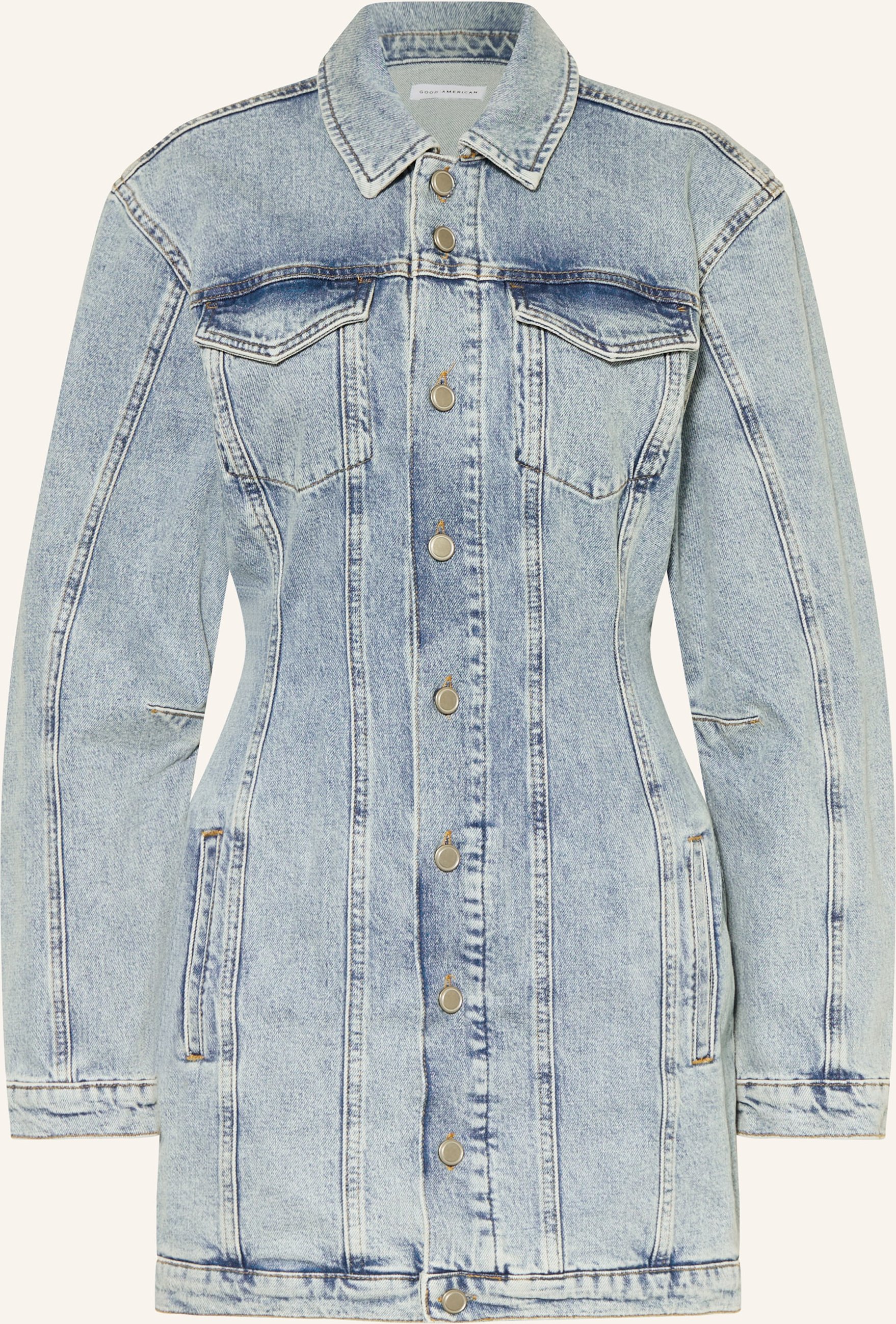 Good American Jeanskleid Barrel Long Sleeve blau