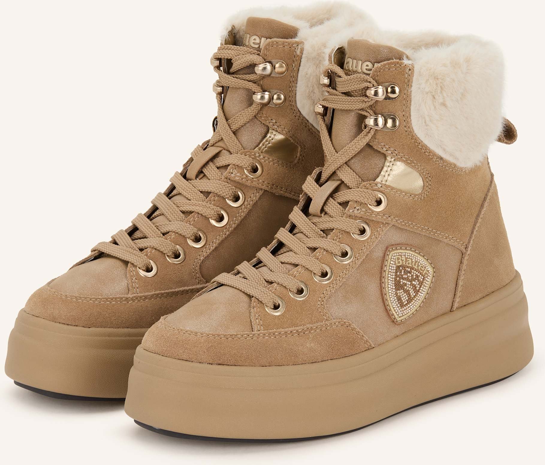 Blauer Schnürboots emery01 beige