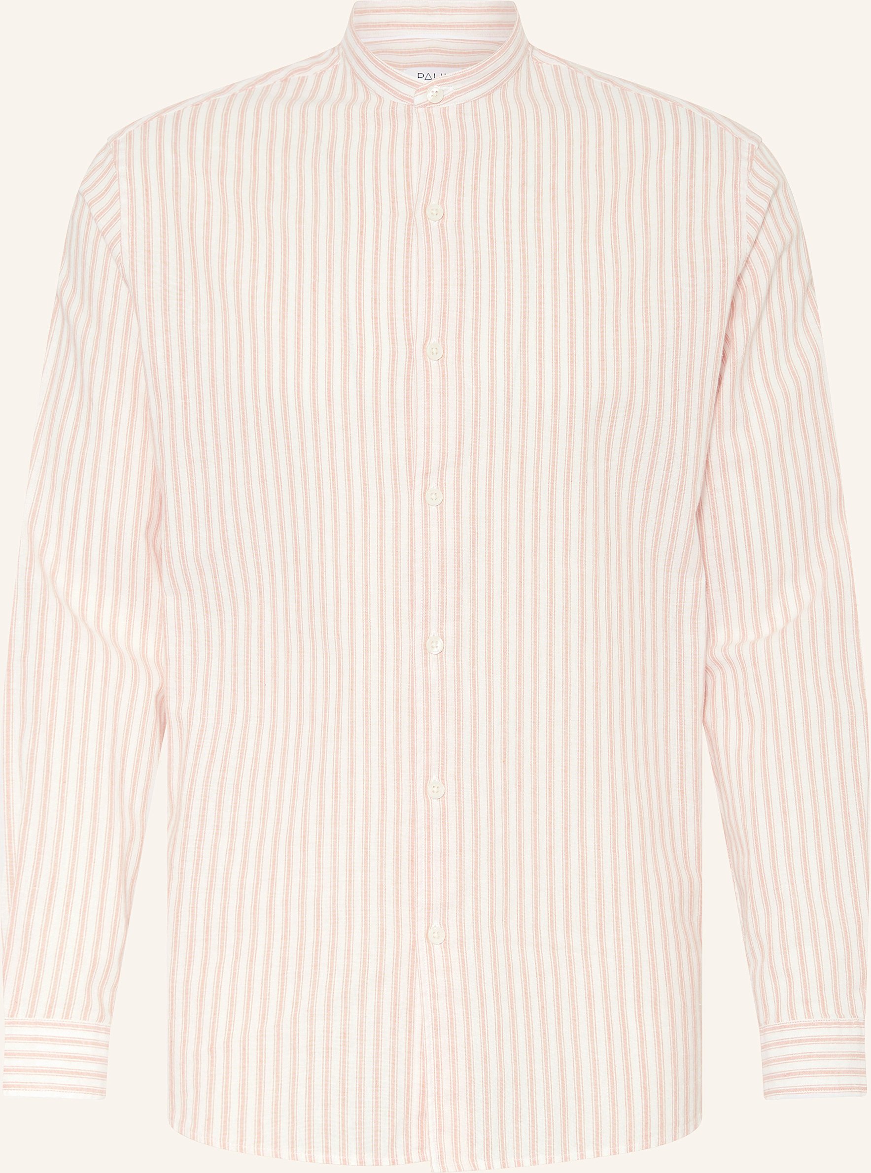 Paul Hemd Comfort Fit Mit Stehkragen Und Leinen orange