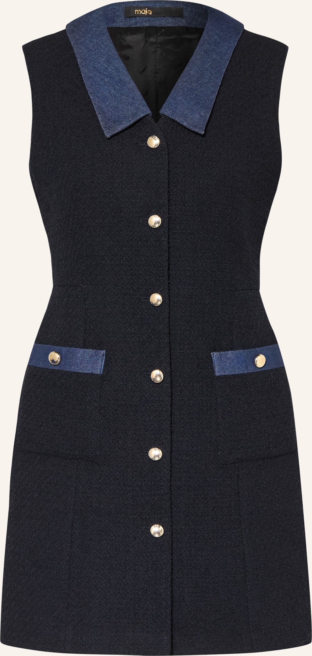 Maje Bouclé-Kleid blau