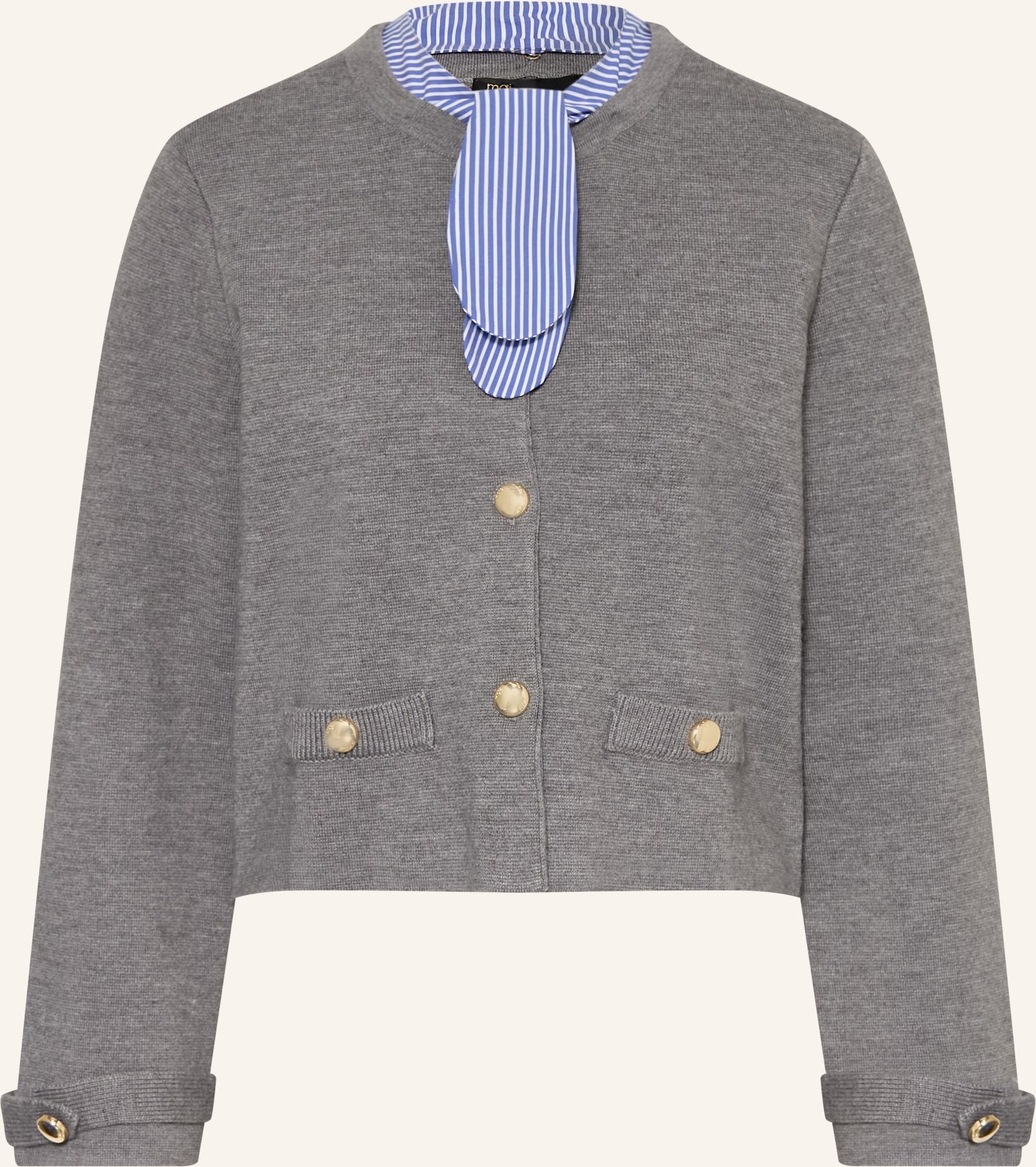 Maje Strickjacke Mit Abnehmbarem Kragen grau