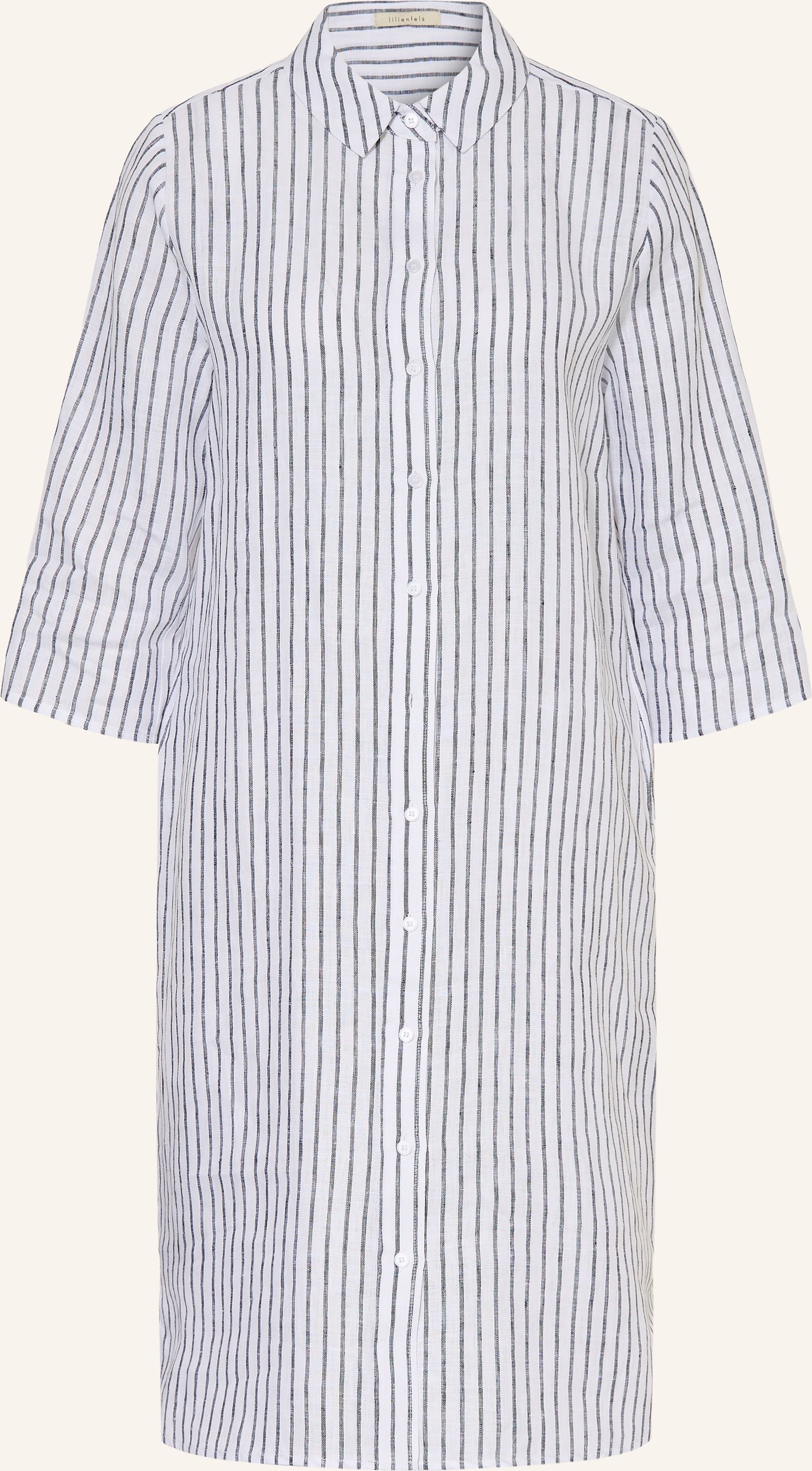 Lilienfels Hemdblusenkleid Aus Leinen weiss