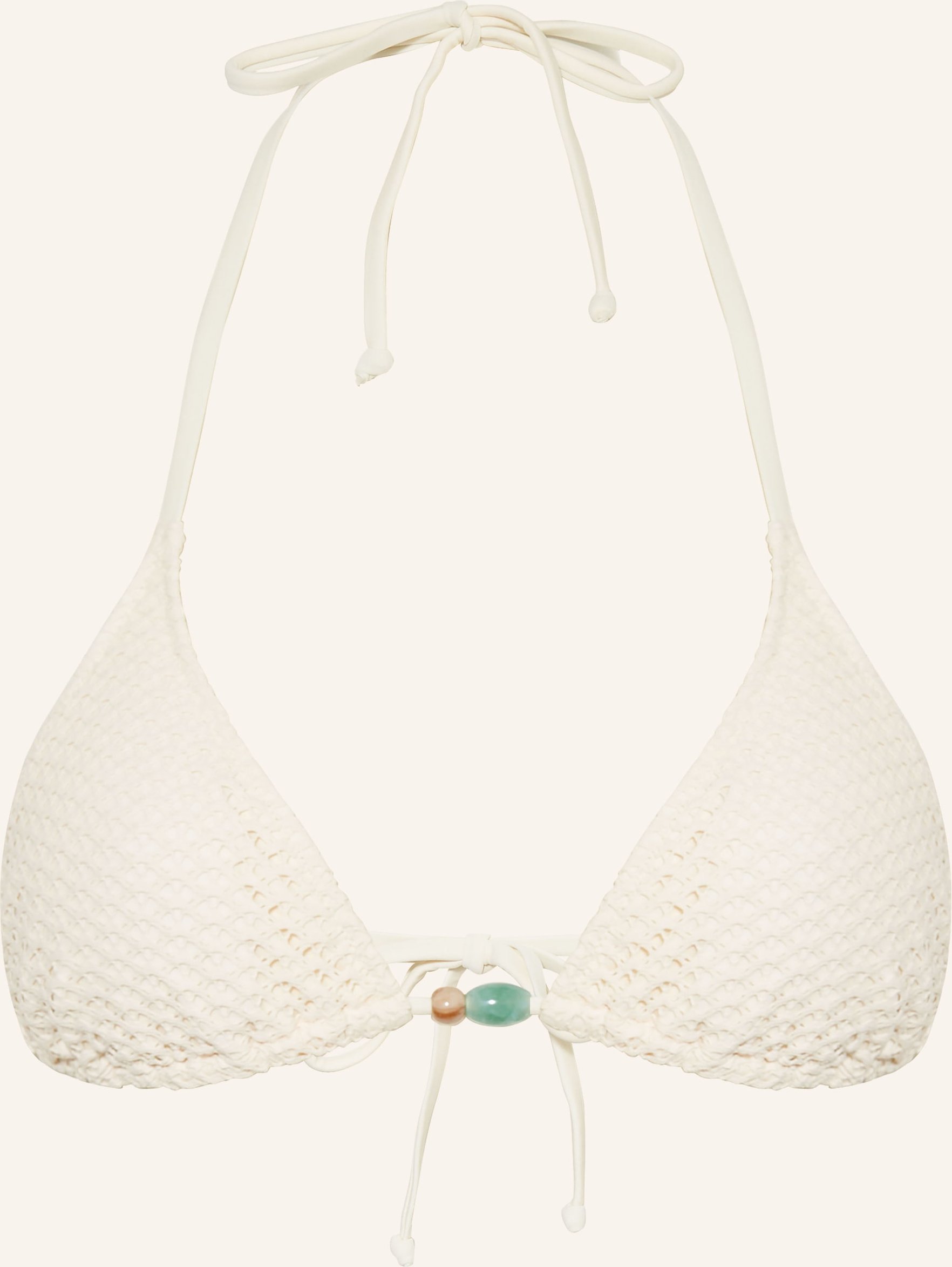 Mrs & Hugs Triangel-Bikini-Top Mit Schmuckperlen weiss