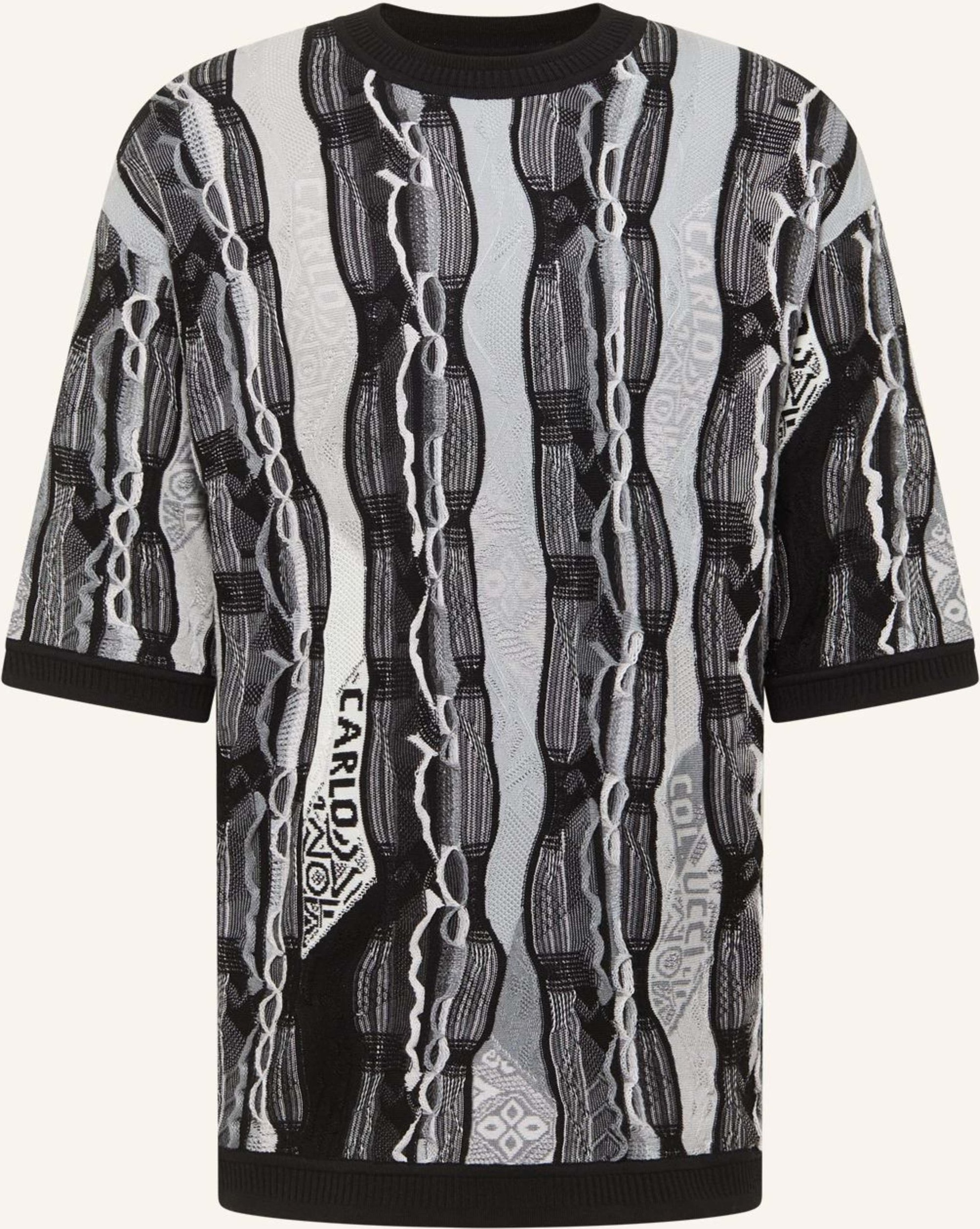 Carlo Colucci 3d Strick T-Shirt Favetta schwarz