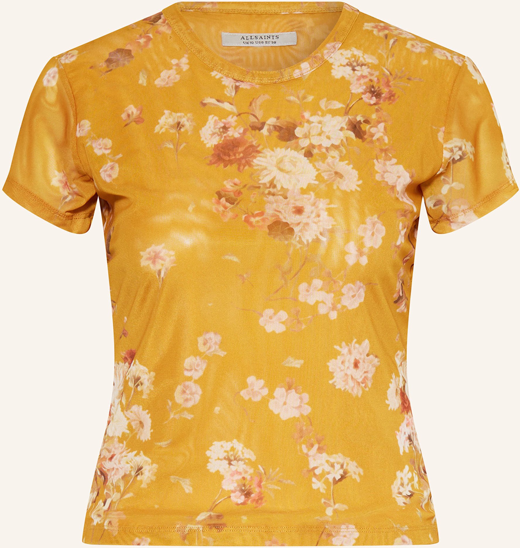 Allsaints T-Shirt Ellie Aus Mesh gelb