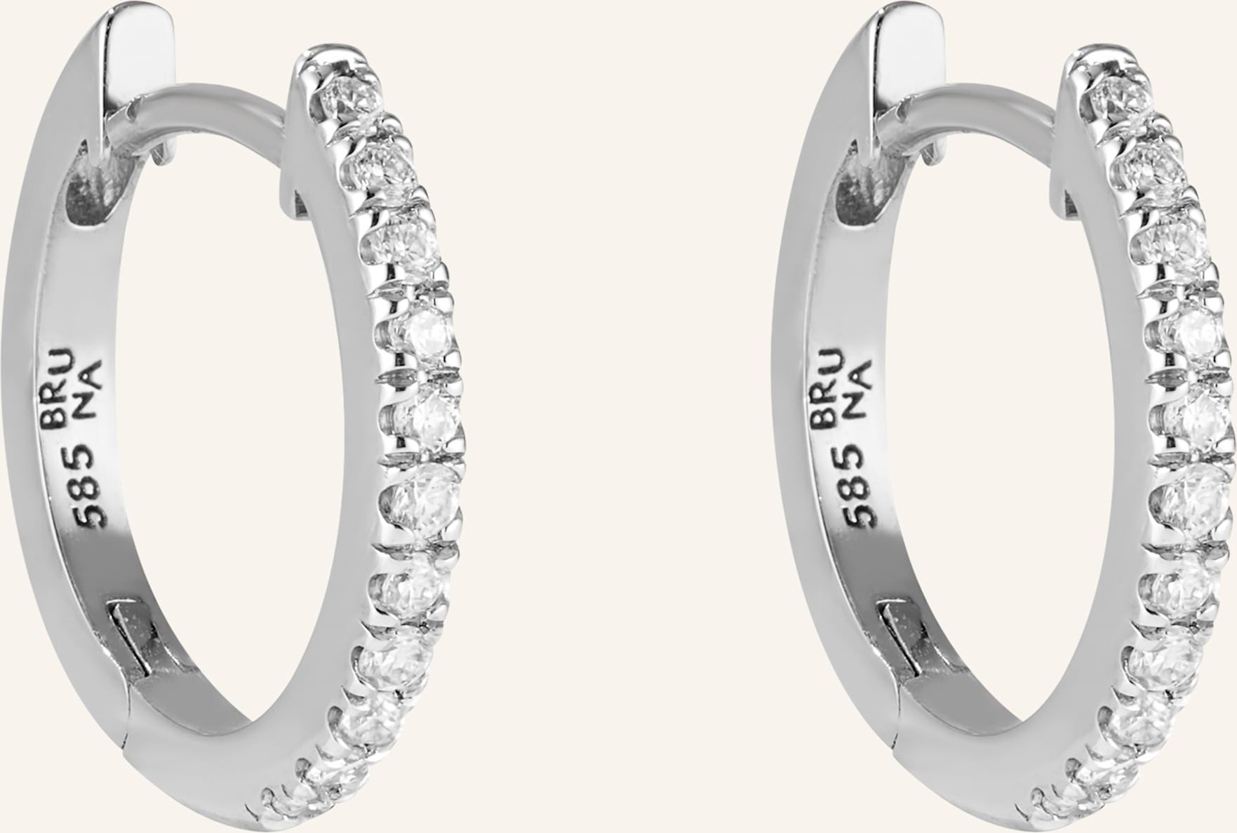 Bruna The Label Creolen Lumière Mit Laborgezüchteten Diamanten weiss