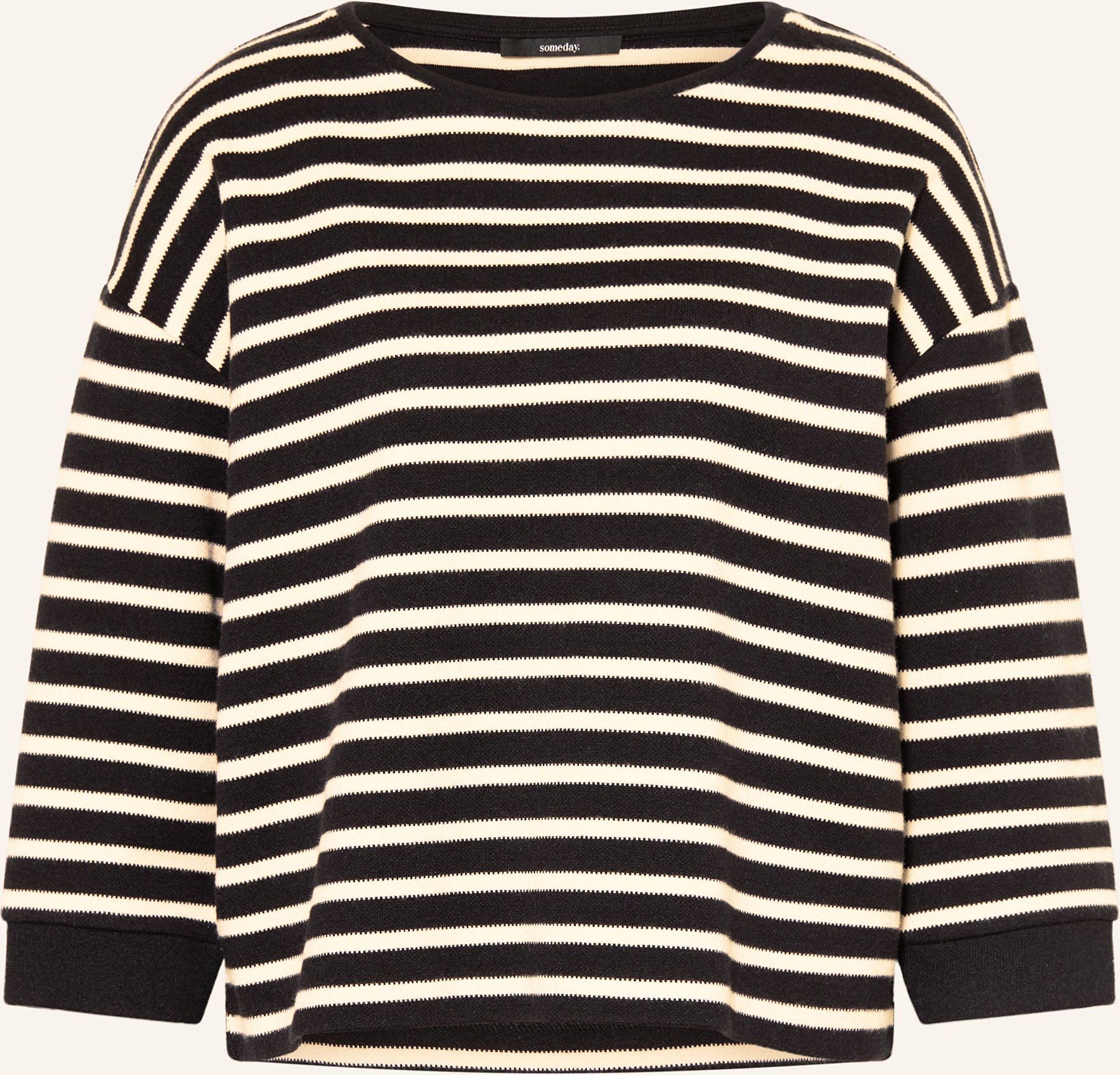 Someday Strickshirt Uleno Mit 3/4-Arm schwarz