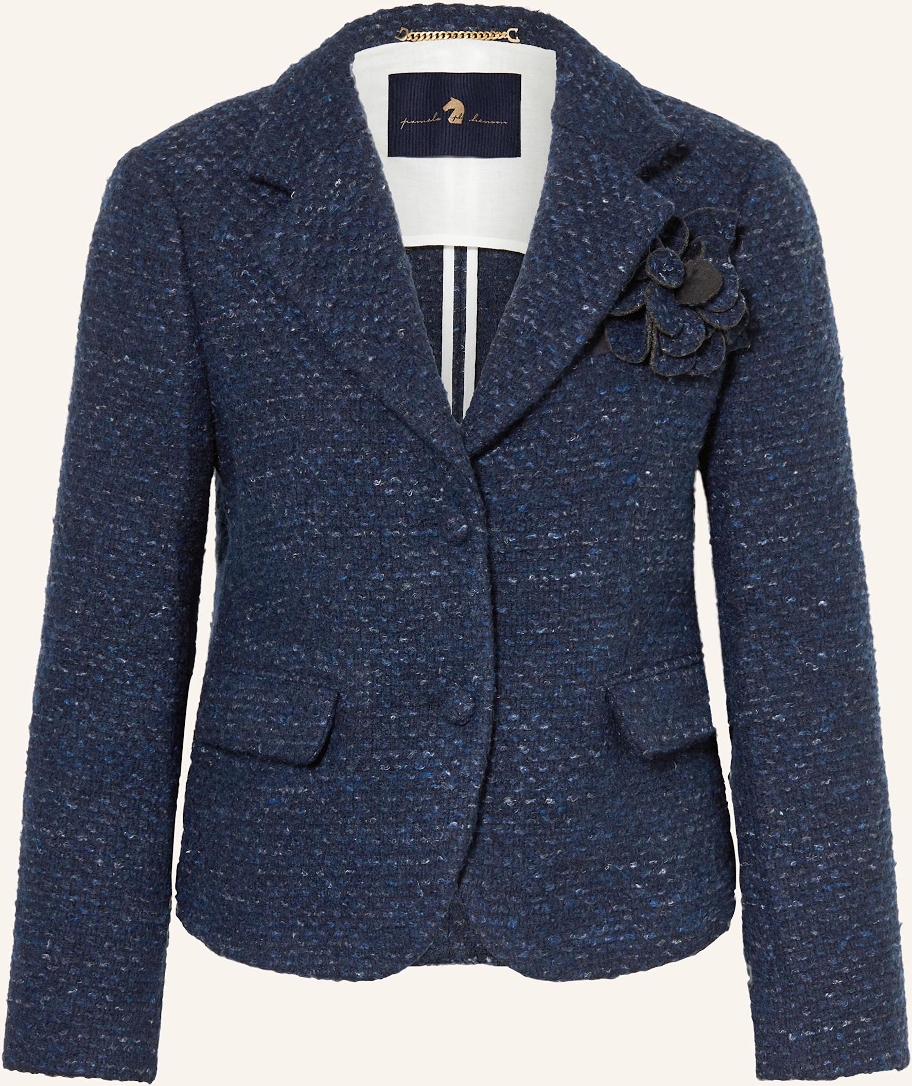 Pamela Henson Tweed-Blazer blau