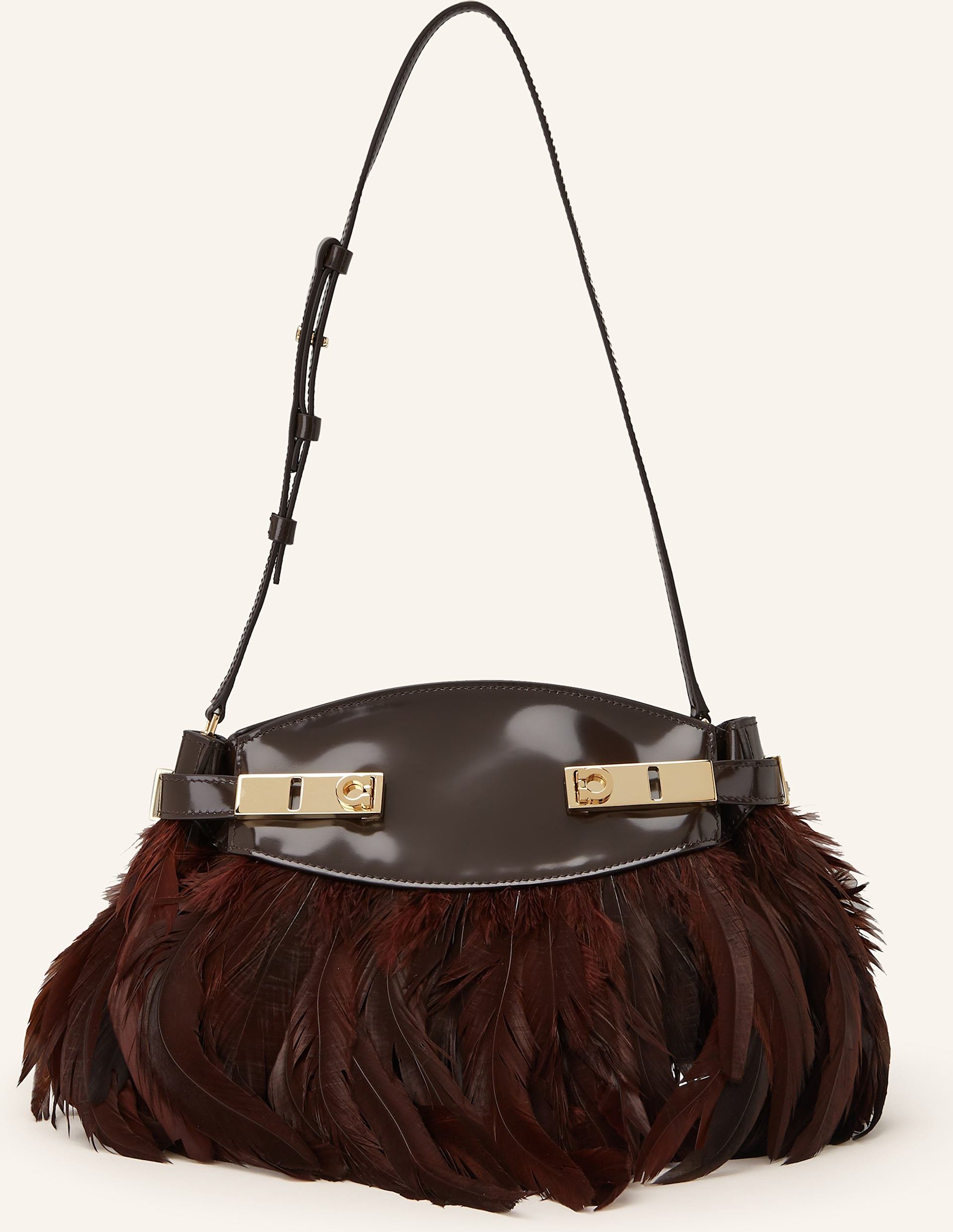 Thumbnail - Ferragamo Umhängetasche Hug Small braun