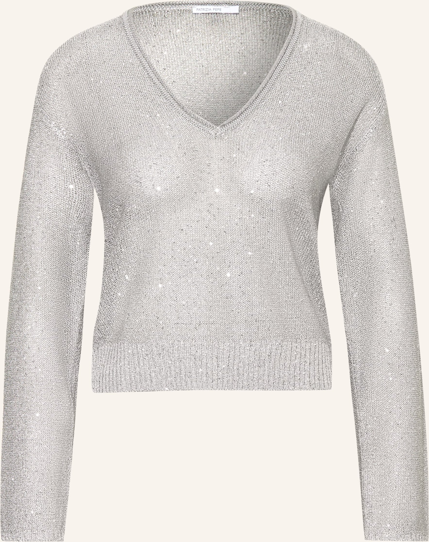 Patrizia Pepe Pullover Mit Pailletten silber
