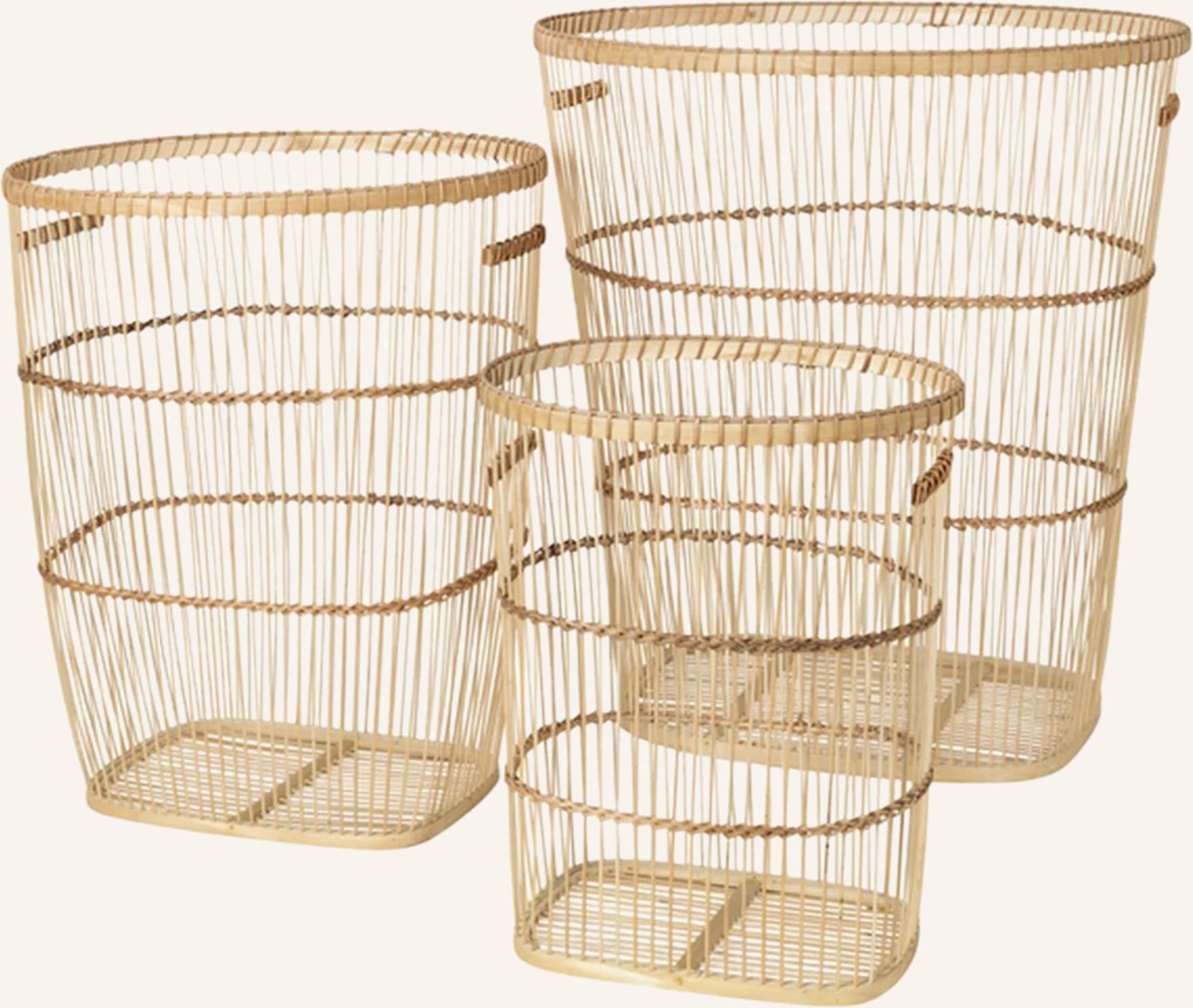 Broste Copenhagen 3er-Set Körbe Sabbie beige