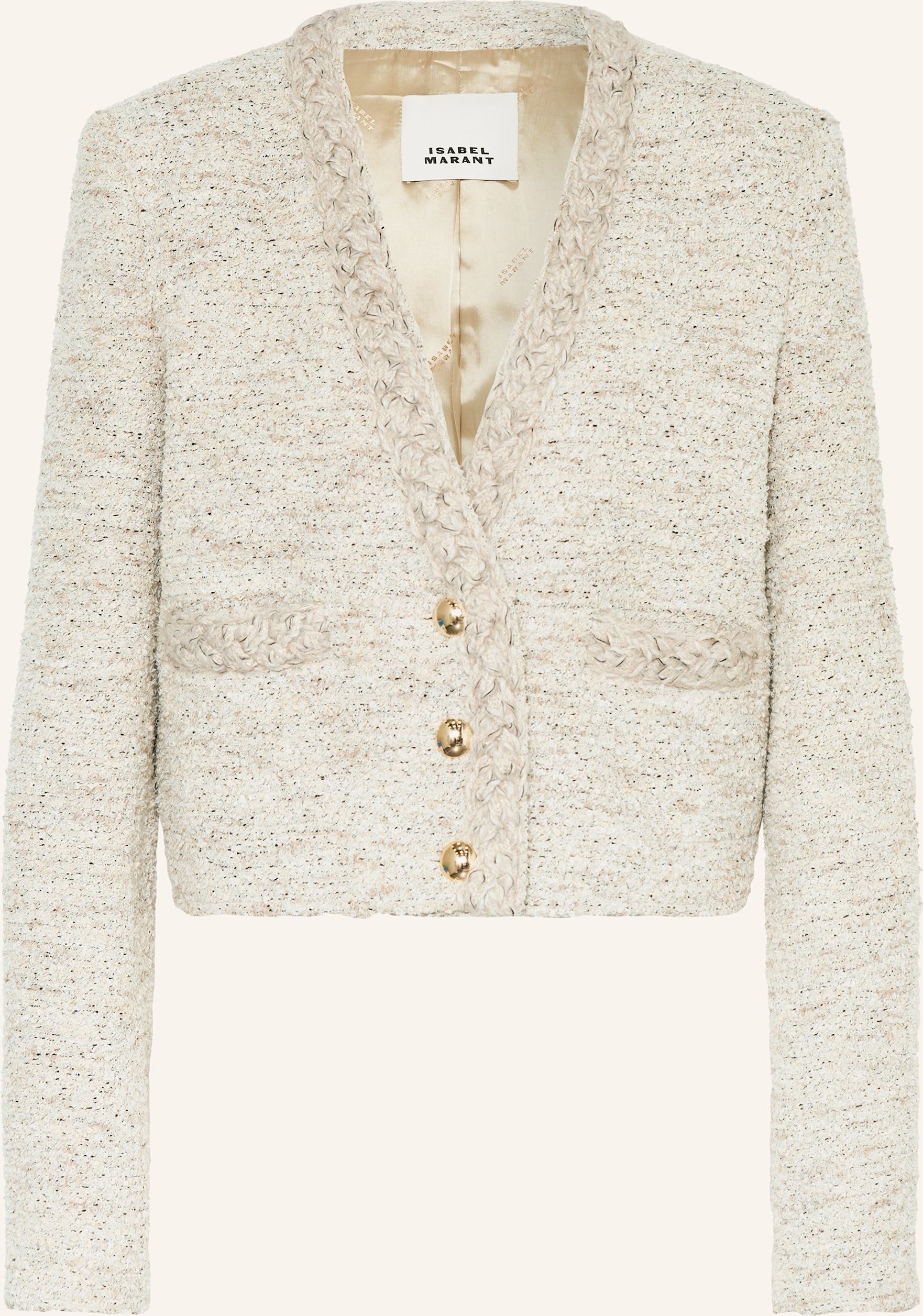 Thumbnail - Isabel Marant Kastenjacke Gwendoline Aus Bouclé beige