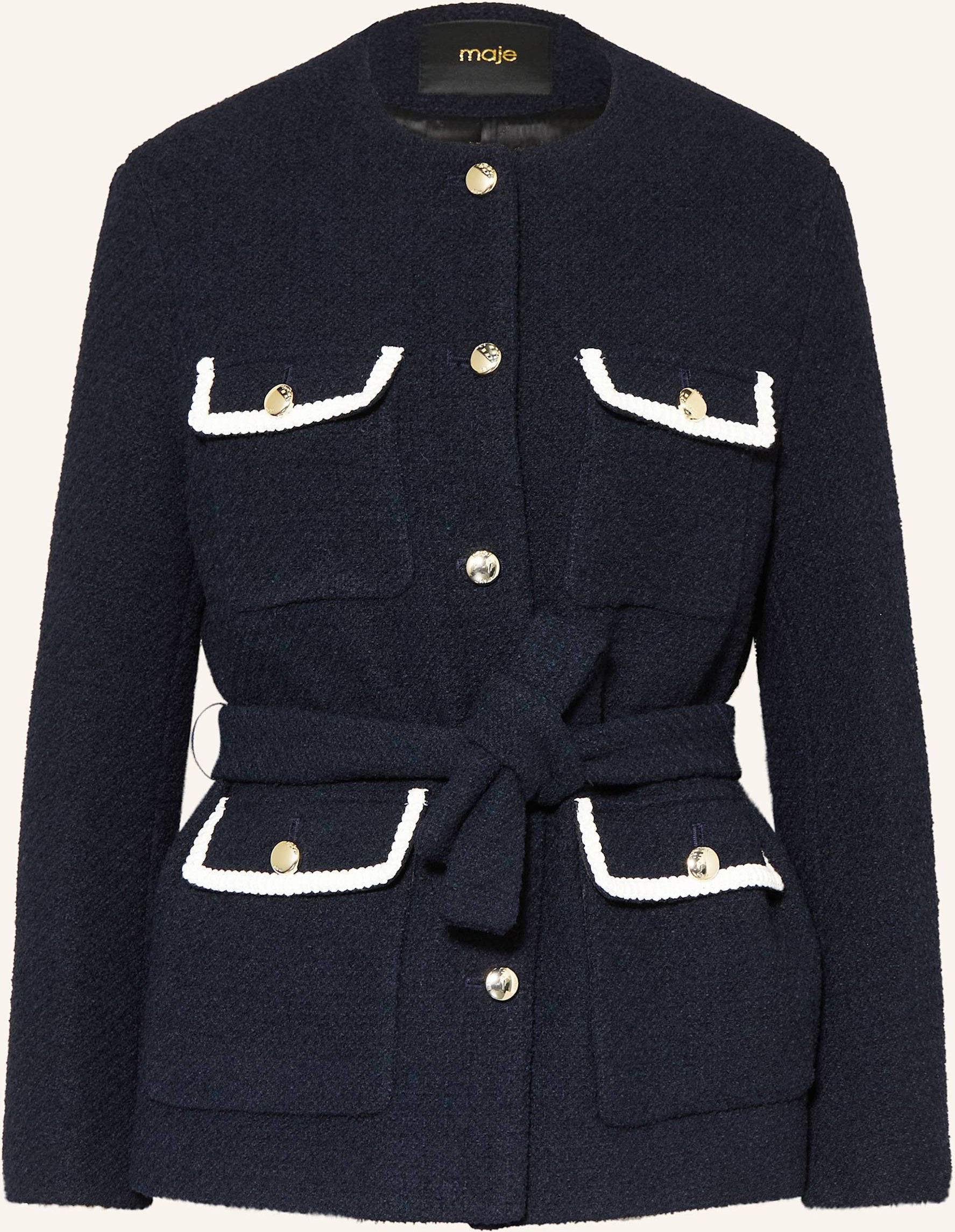 Maje Kastenjacke Aus Tweed blau