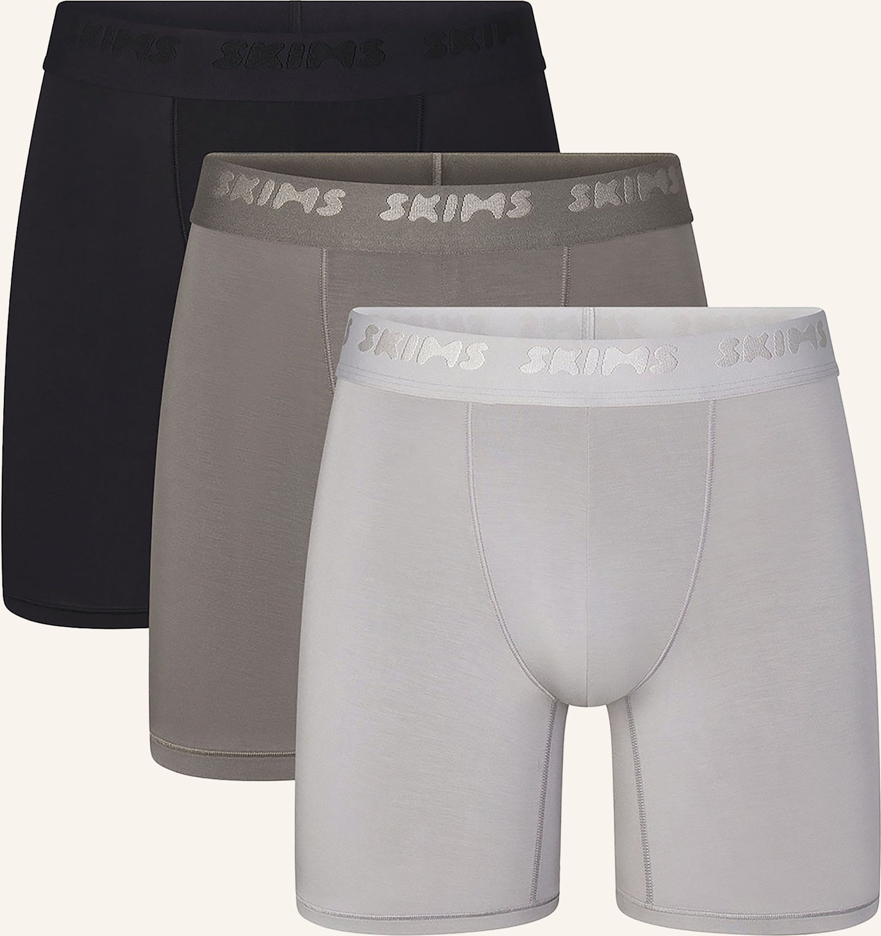 Skims 3er-Pack Boxershorts Skims Stretch grau