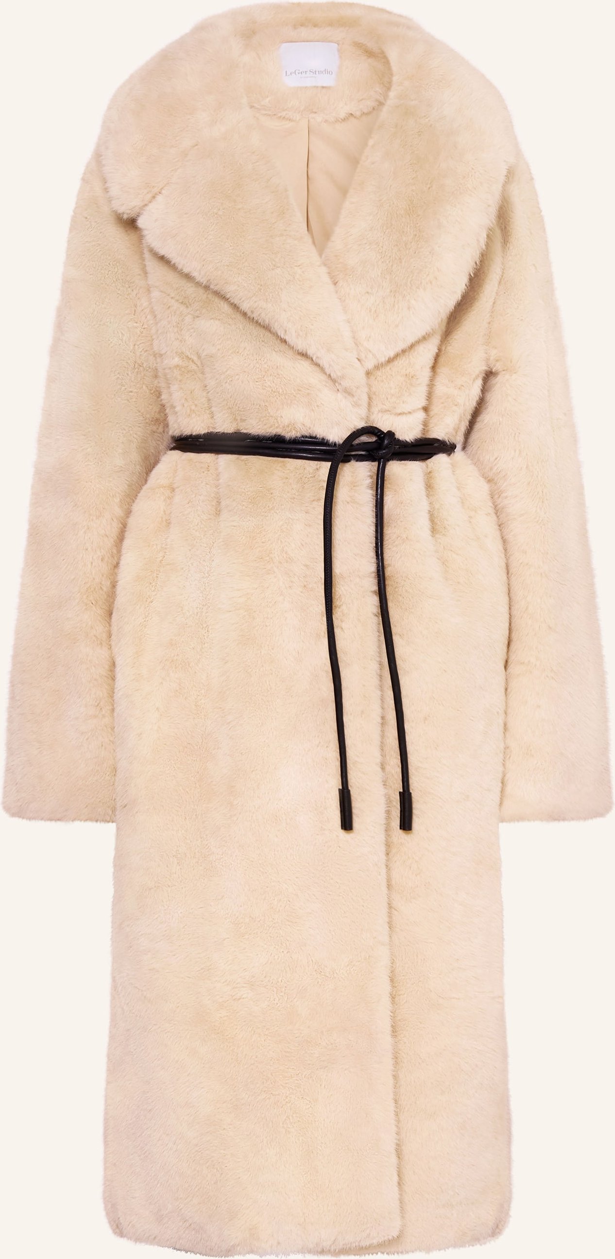 Leger Studio Kunstfell-Mantel Indira weiss
