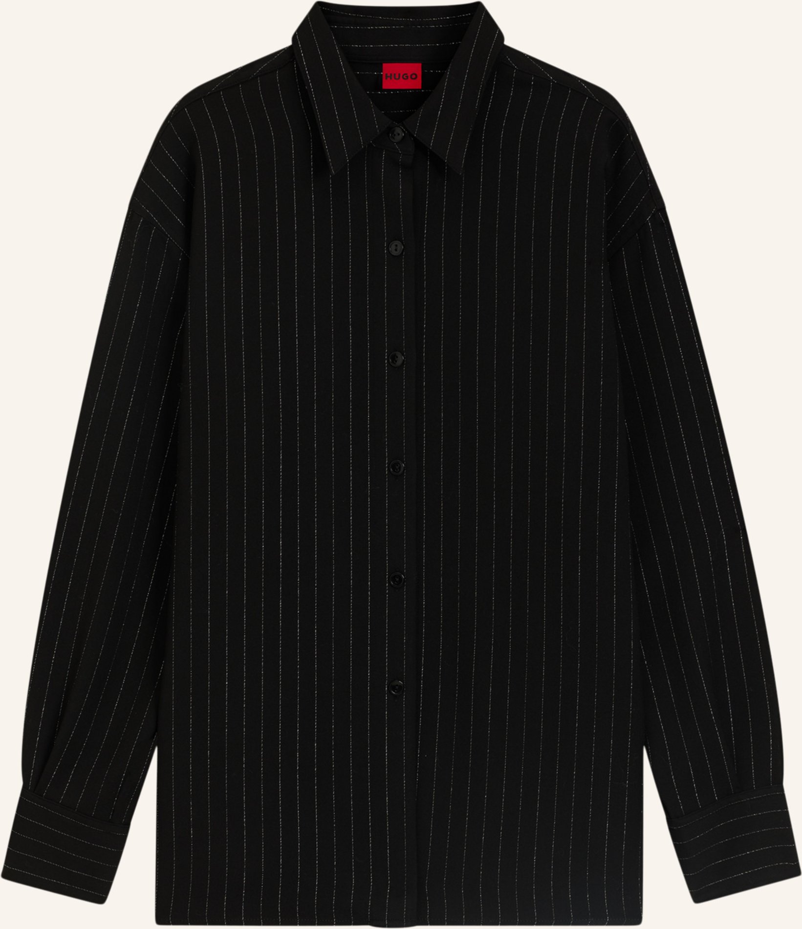 Hugo Business Bluse Eskil Oversize Fit schwarz