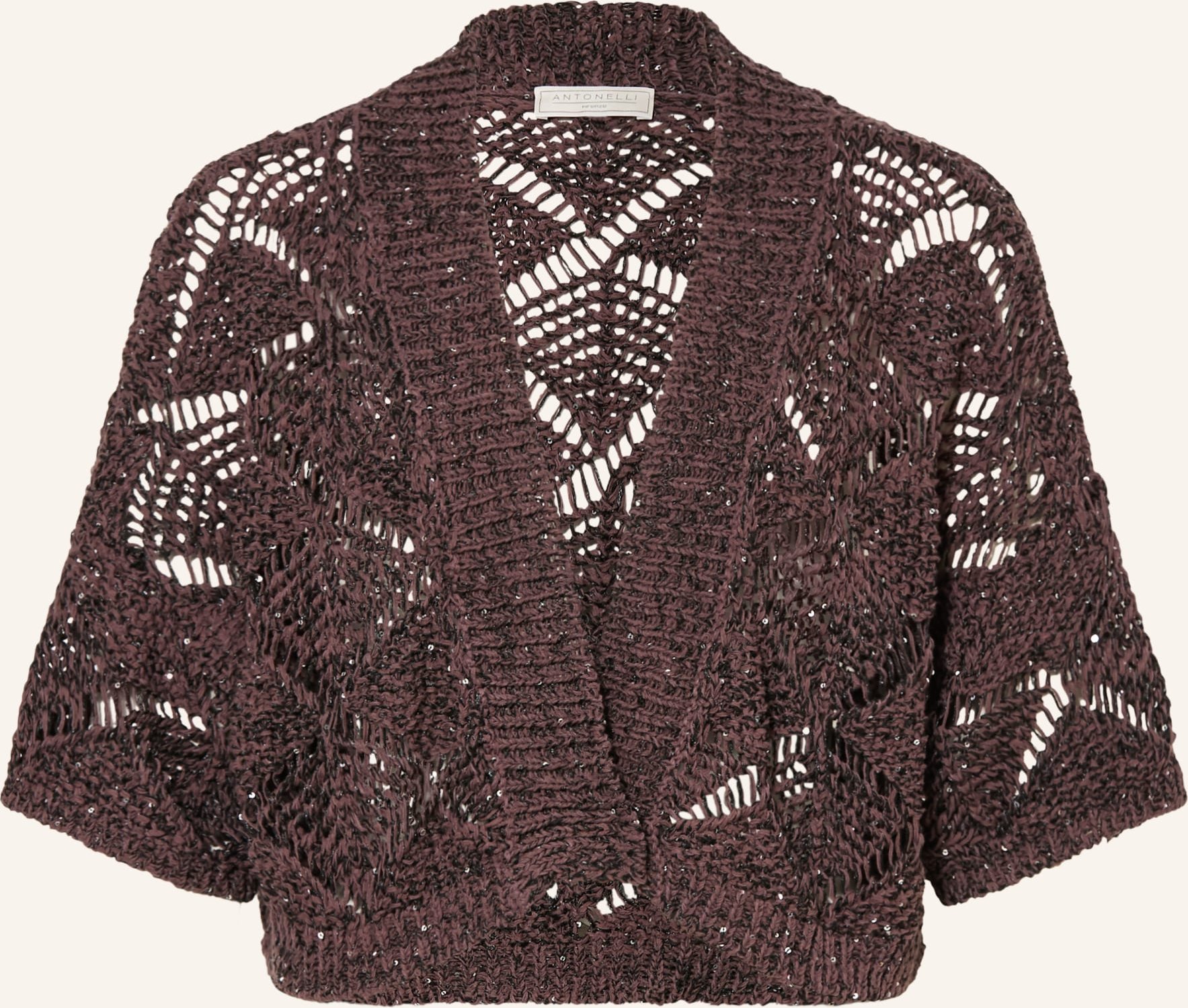 Antonelli Firenze Strickjacke Mit Pailletten braun