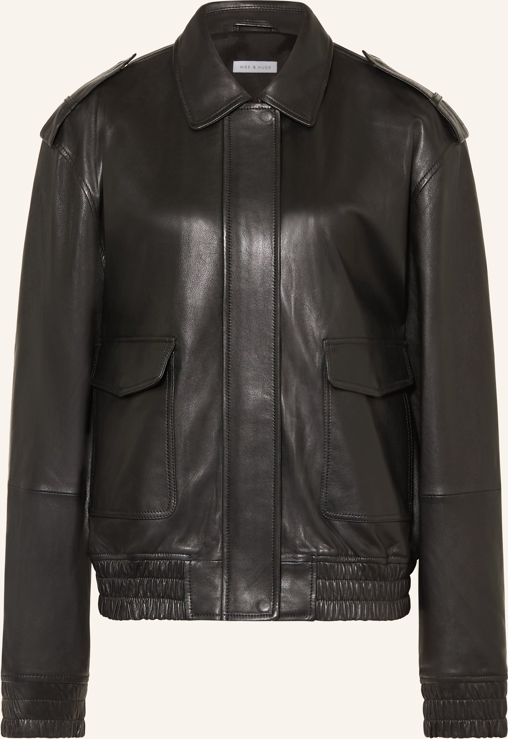 Mrs & Hugs Lederjacke schwarz