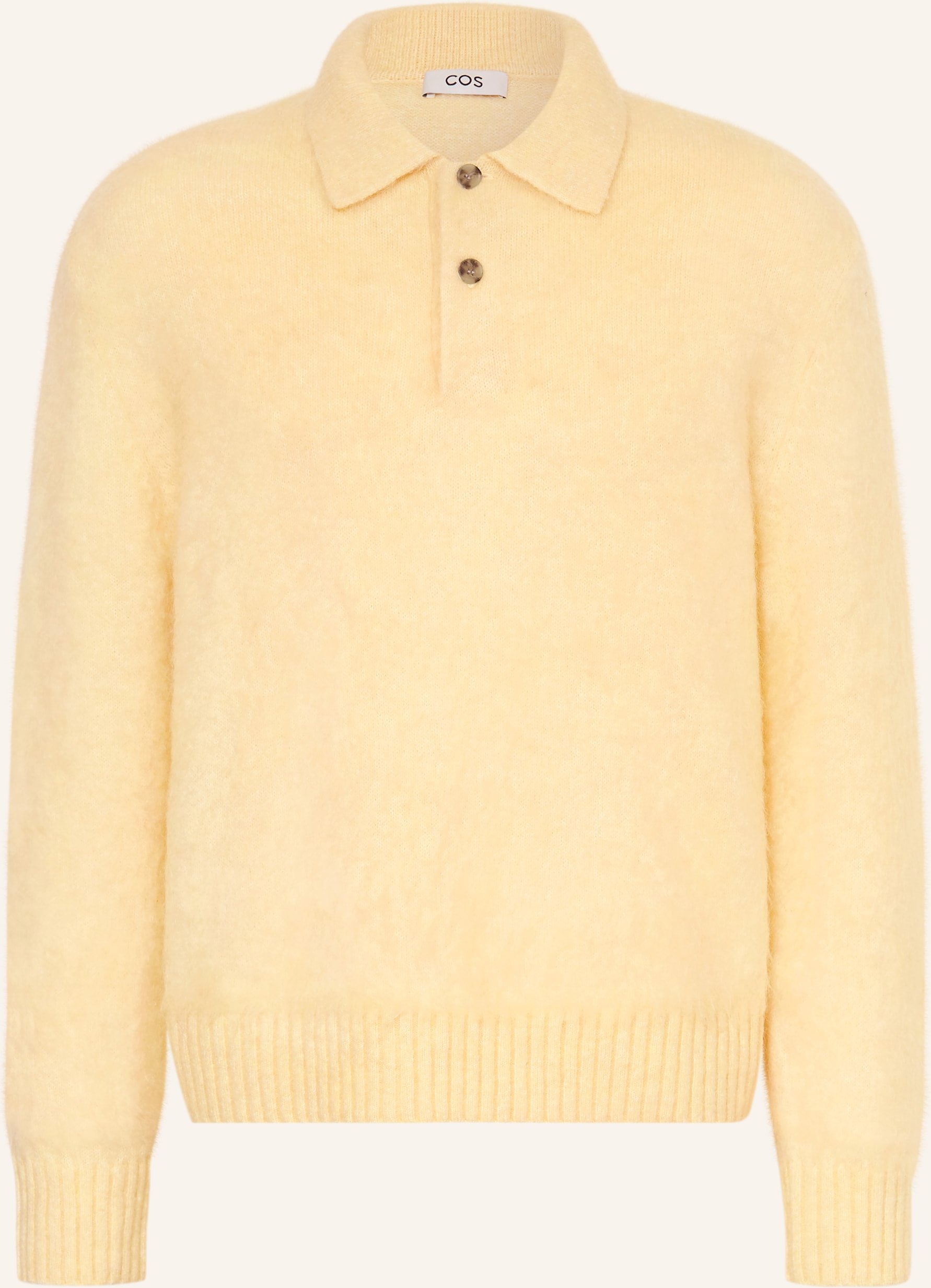 Cos Strick-Poloshirt Mit Mohair beige
