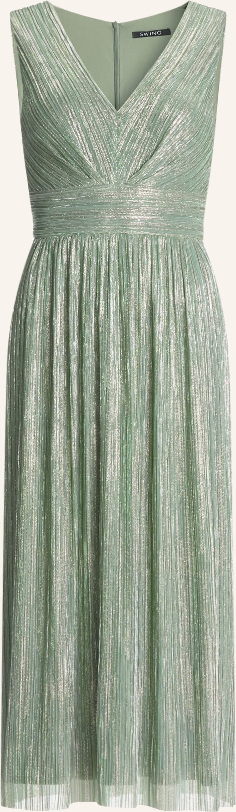 Swing Cocktailkleid Mit Glitzergarn Und Plissees gruen