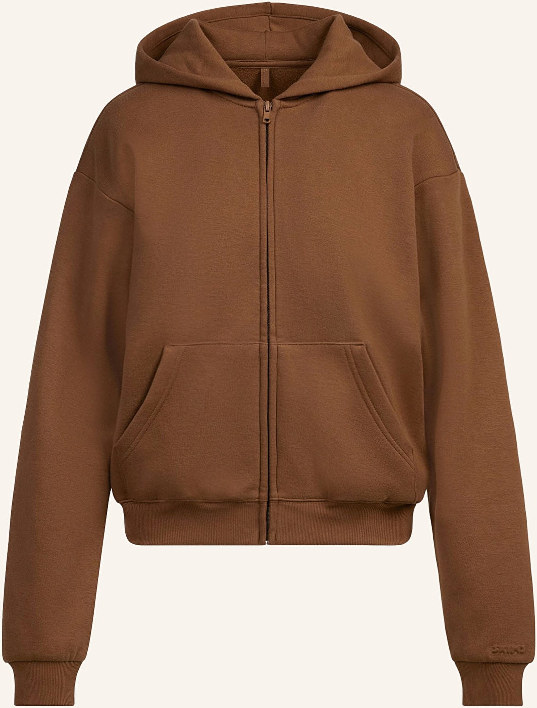 Skims Lounge-Sweatjacke Cotton-Fleece braun