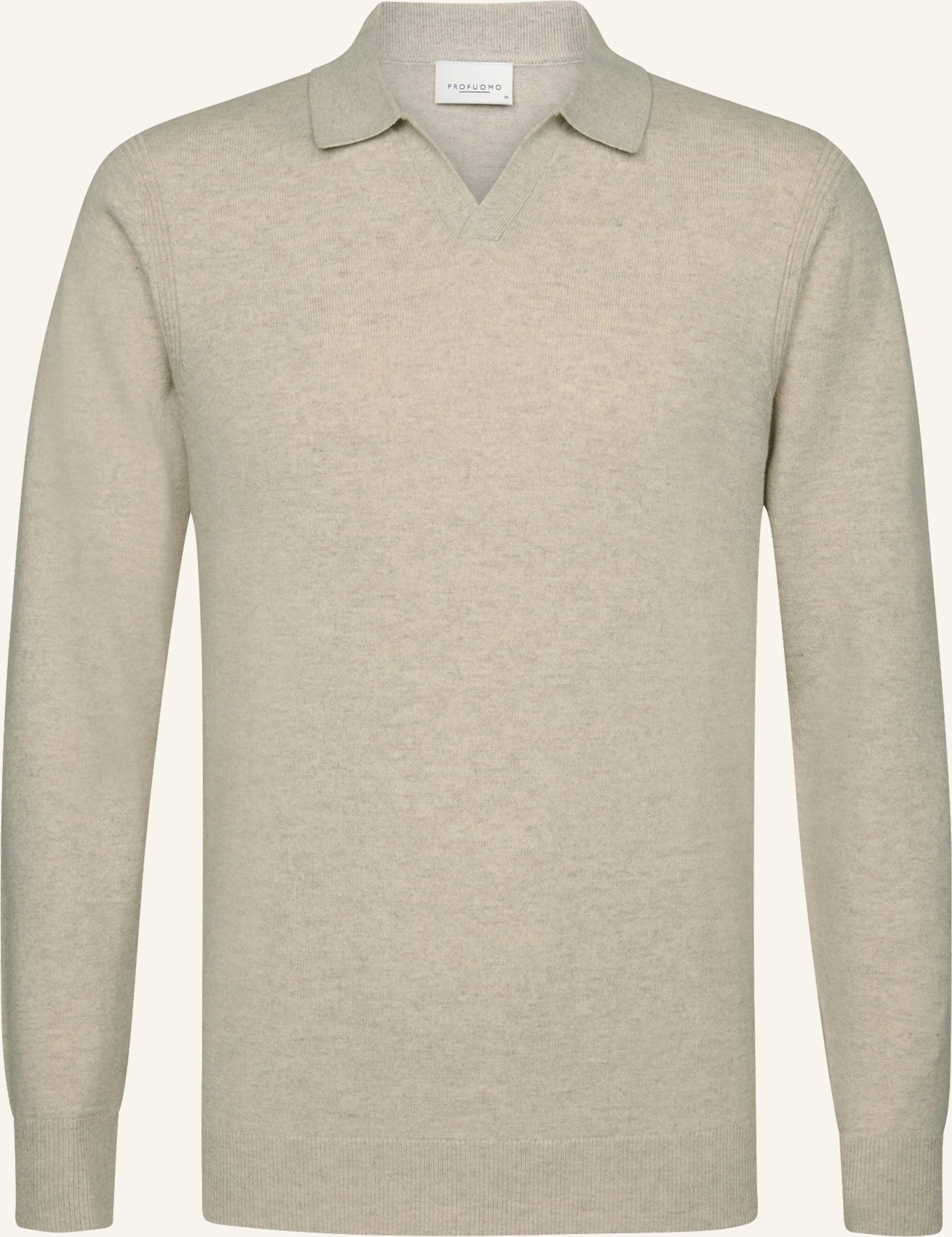 Profuomo Polo Langarm beige