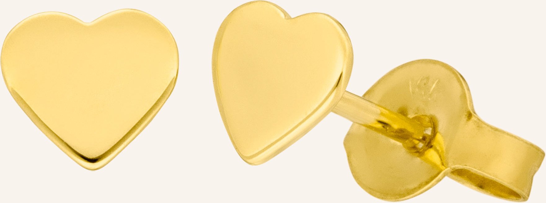 Leaf Ohrstecker Herz Aus 14 Karat Gelbgold gold