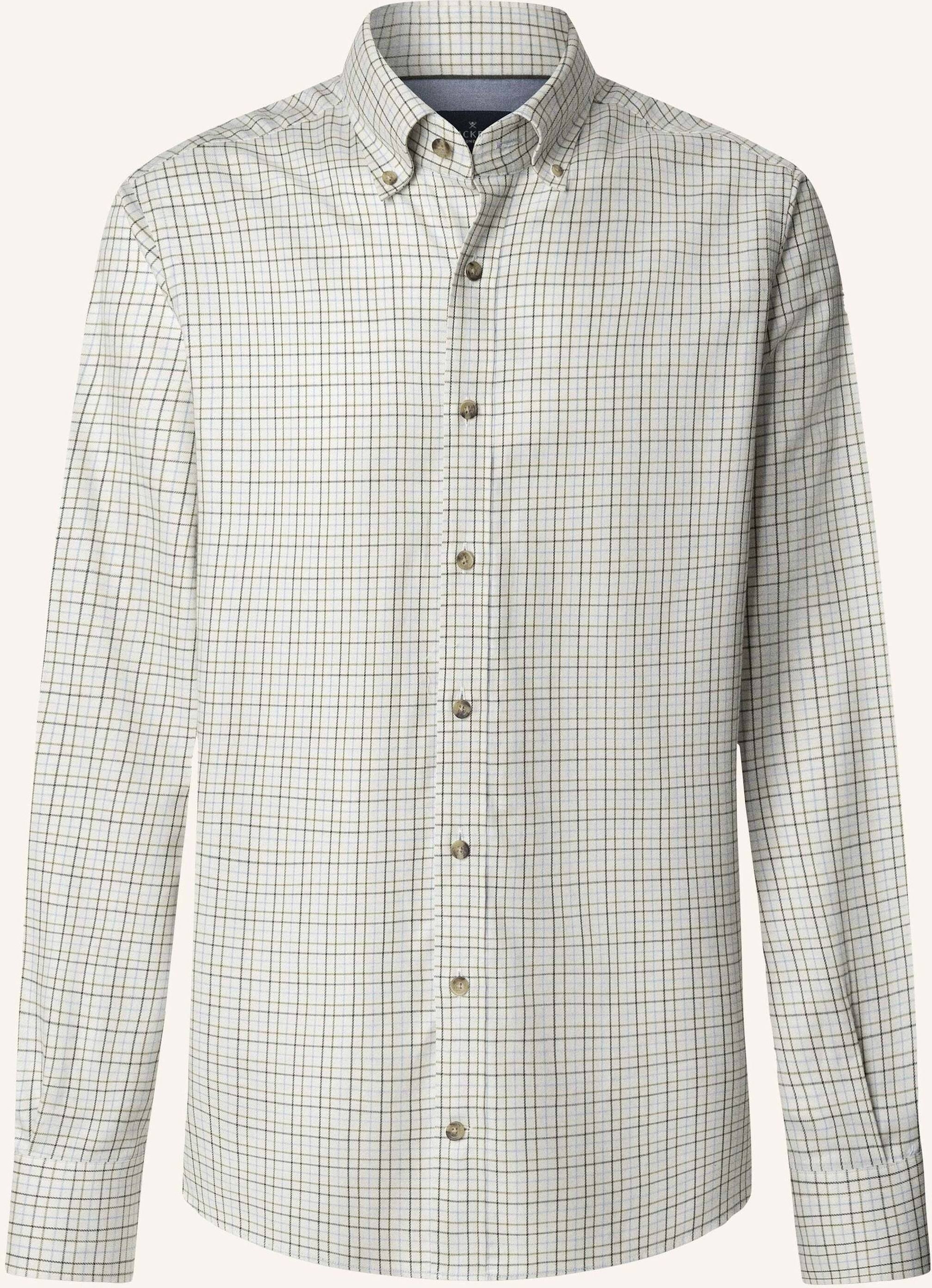 Hackett London Freizeithemd Flannel Tattersall gruen
