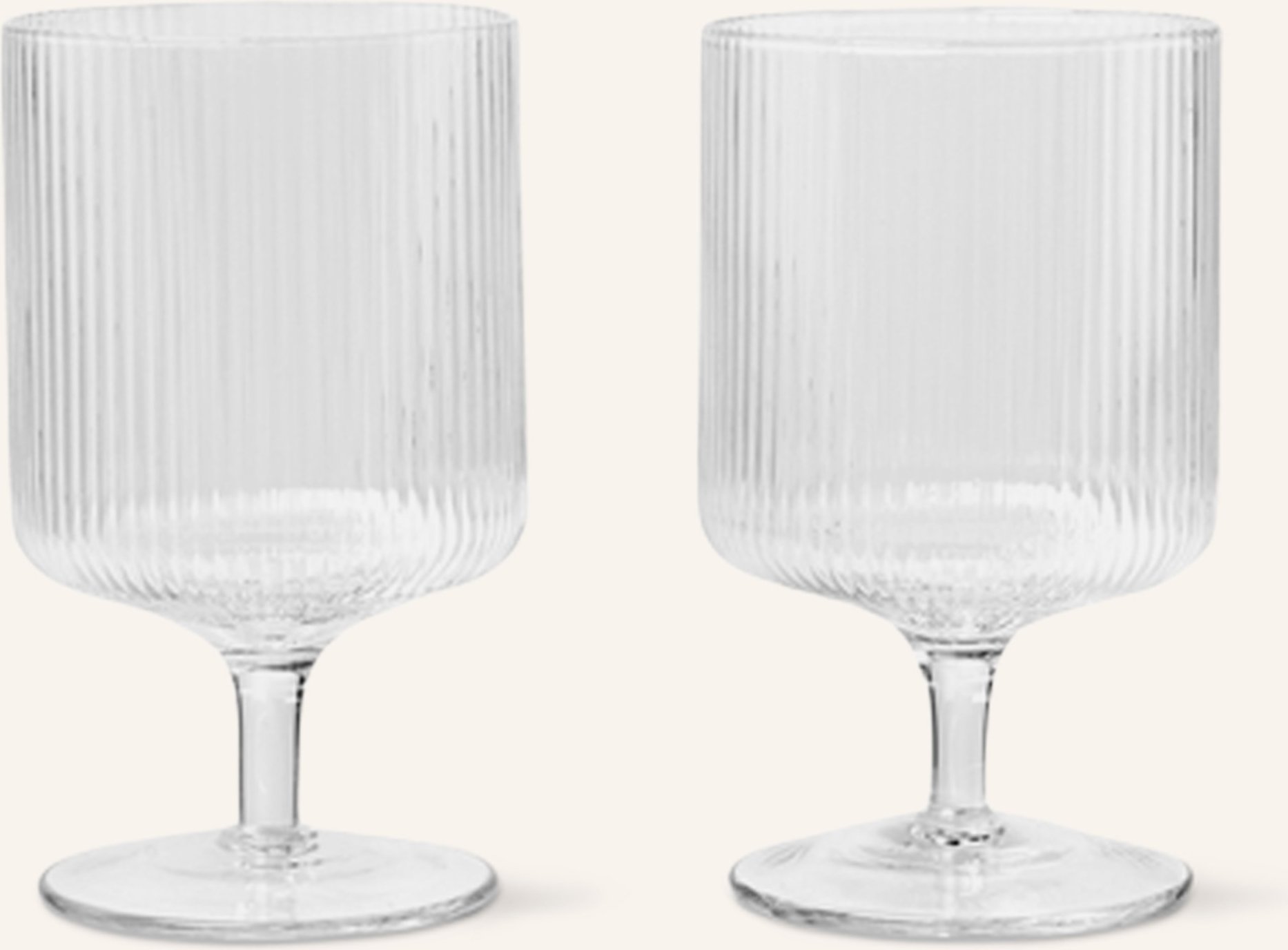 Thumbnail - Ferm Living 2er-Set Weingläser Ripple transparent