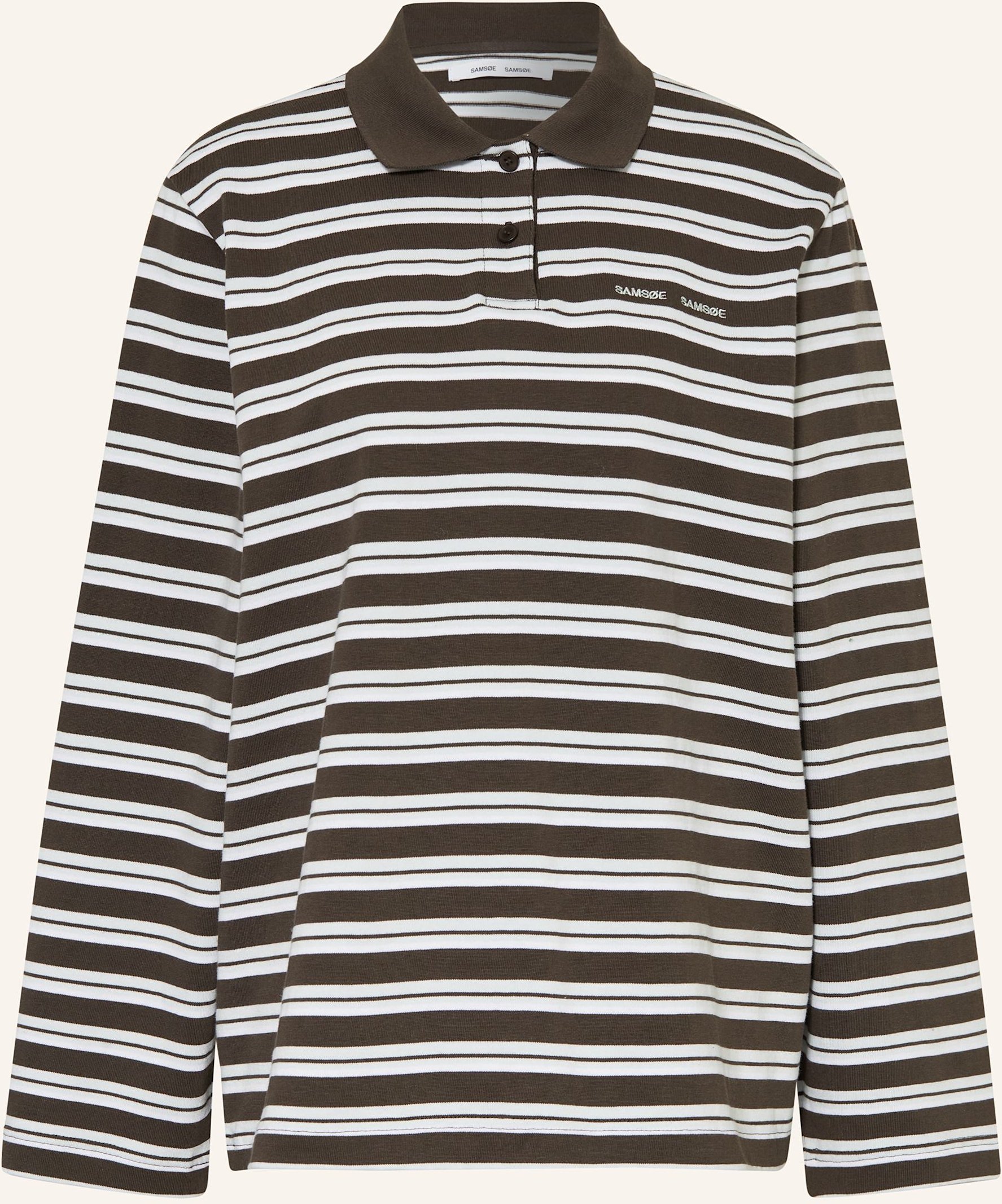 Samsøe Samsøe Jersey-Poloshirt Sadover braun